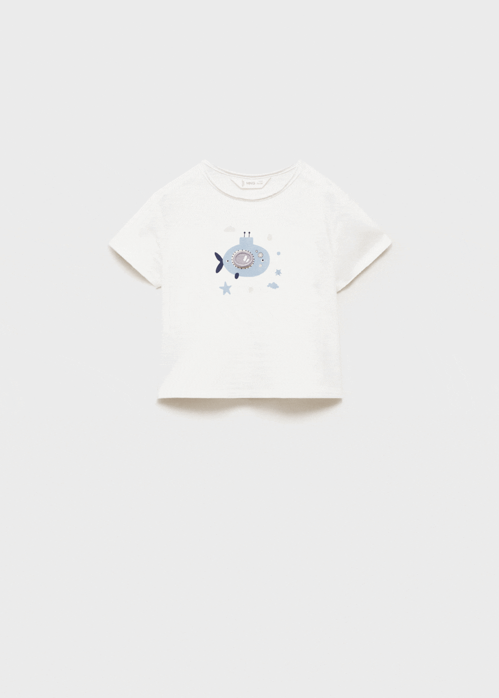 Printed cotton-blend t-shirt