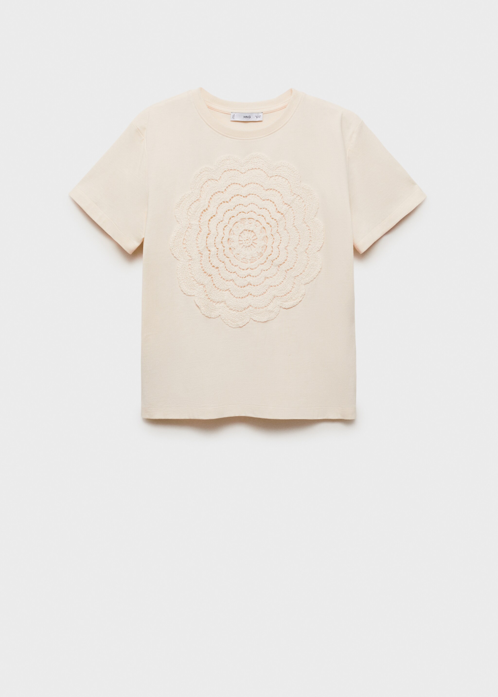 Crochet floral embroidered t-shirt - Article without model