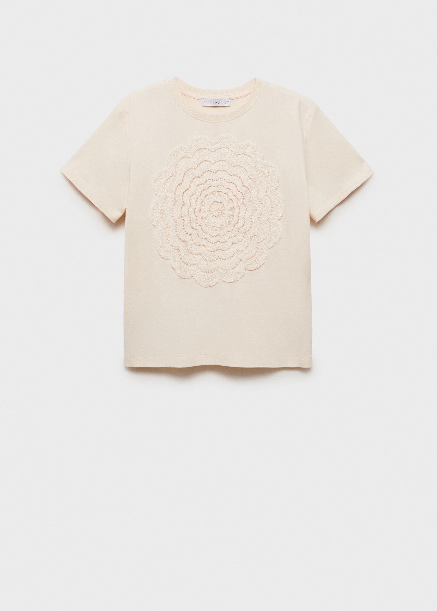Crochet floral embroidered t-shirt - Article without model