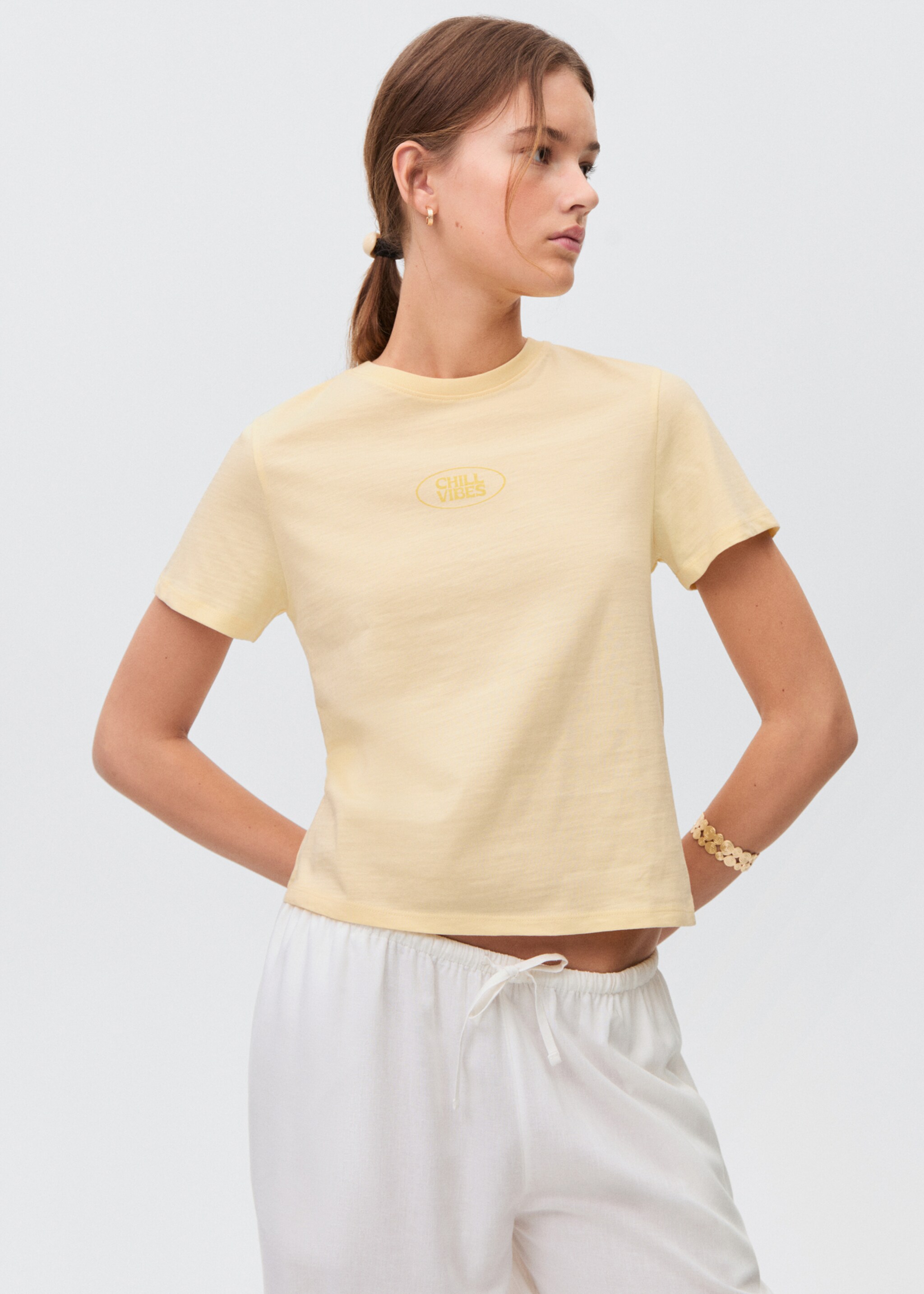 T-shirt coton imprimé - Plan moyen
