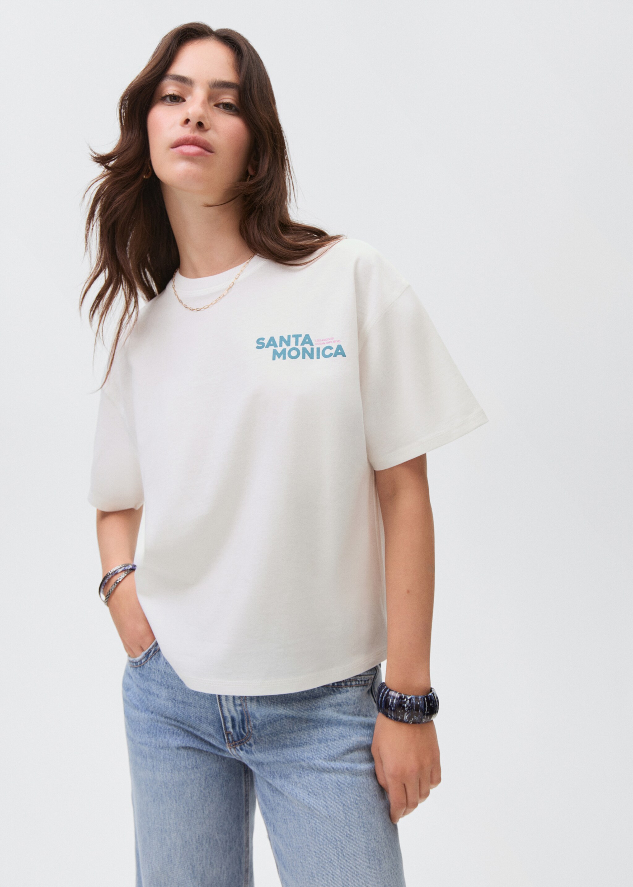 T-shirt imprimé manches courtes - Plan moyen