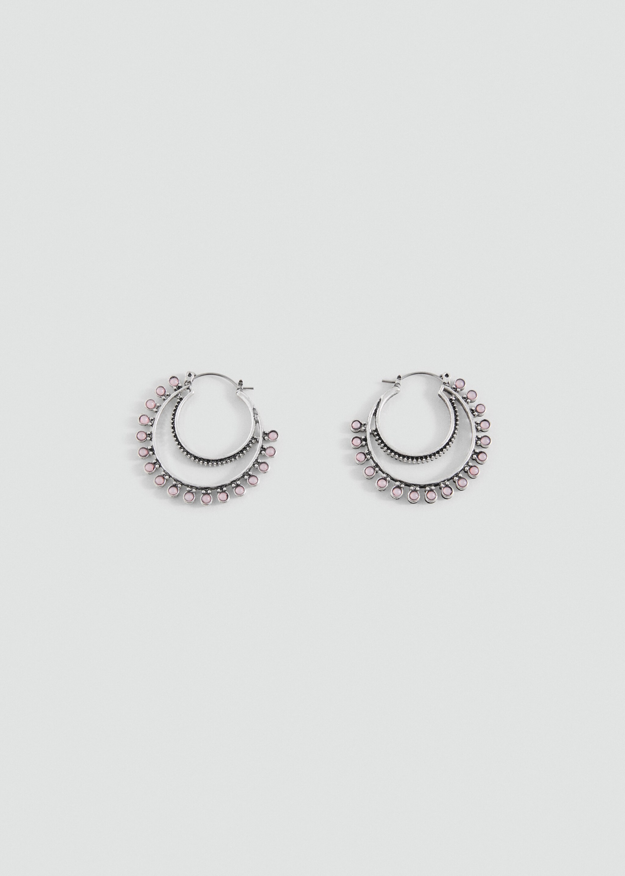 Boucles d'oreilles semi-anneau détail quartz - Article sans modèle