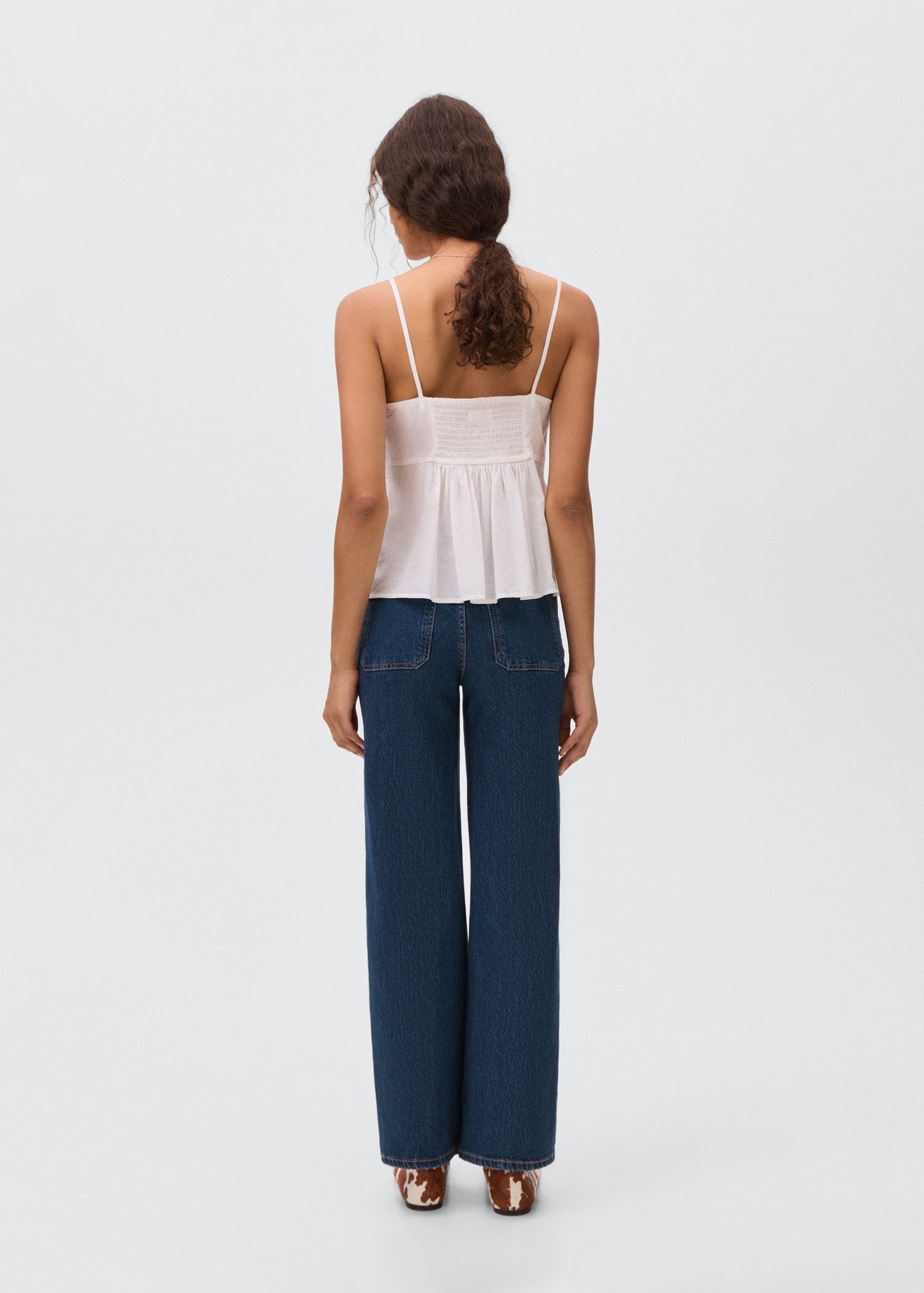 Low-waist culotte jeans - Reverse of the article