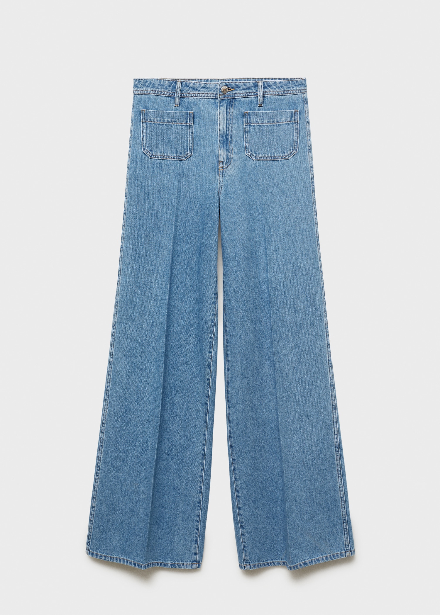 High-rise wide leg jeans with pockets
