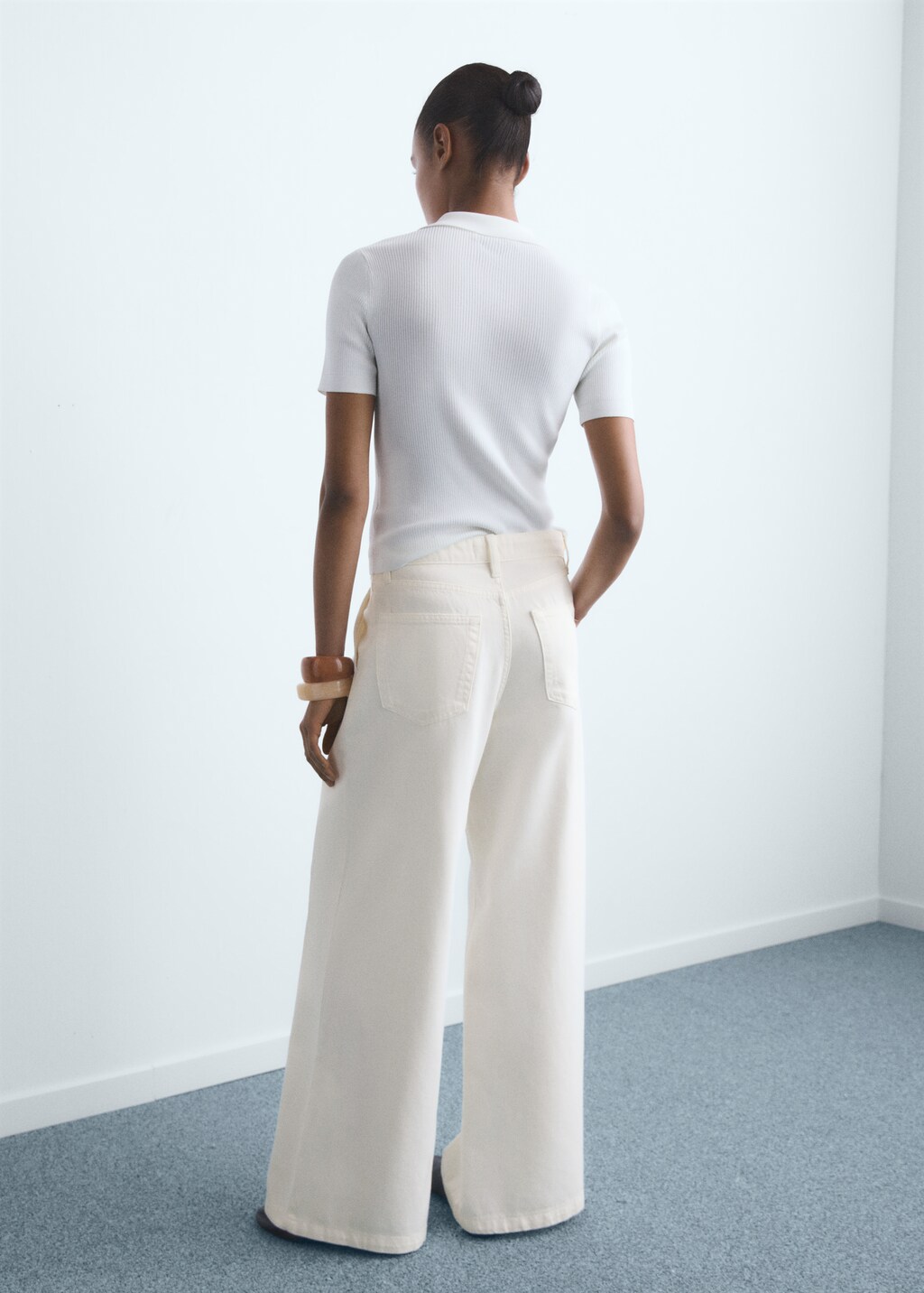 Wide leg pleated jeans - image 3