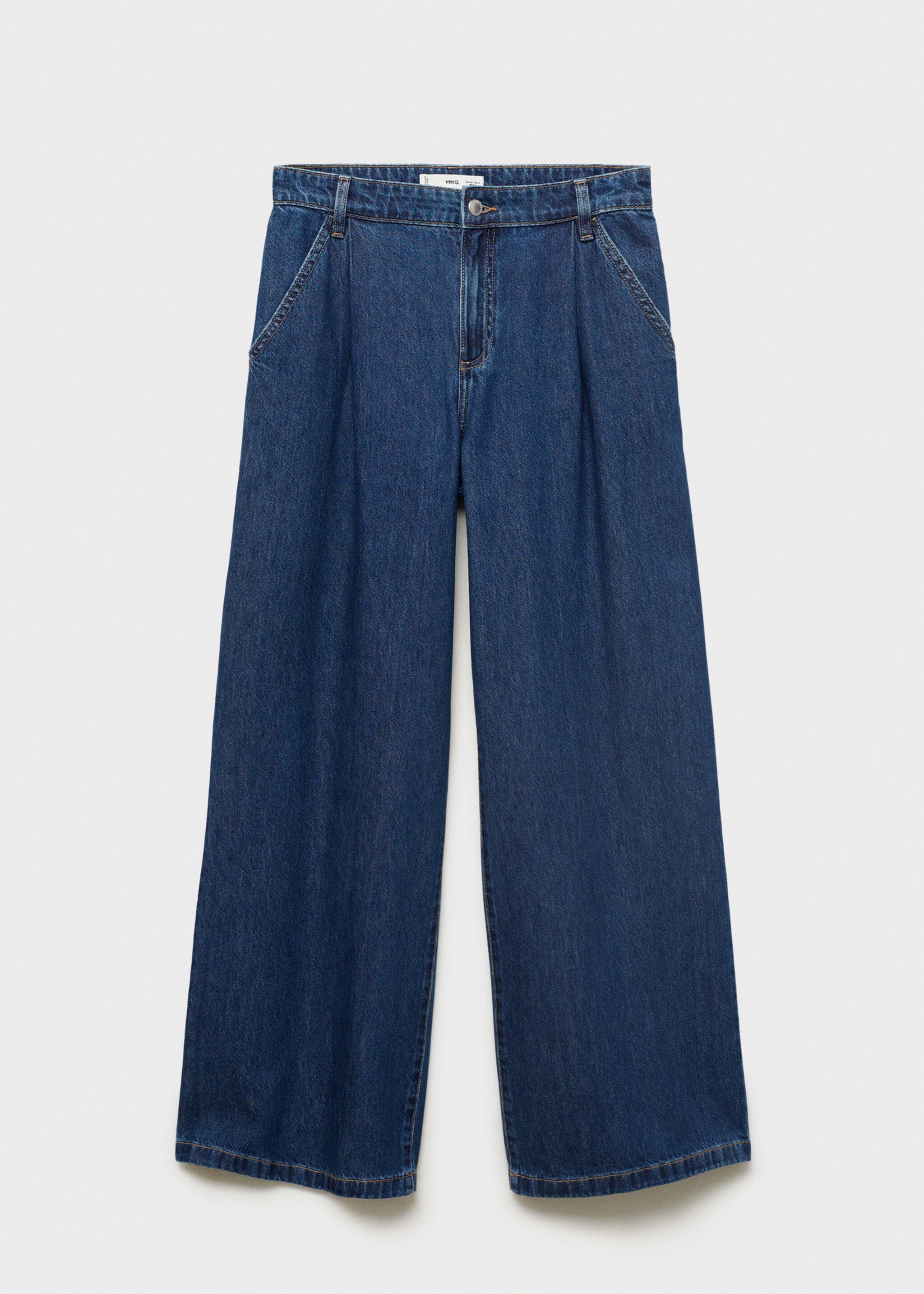 Wide-leg pleated jeans - Article without model
