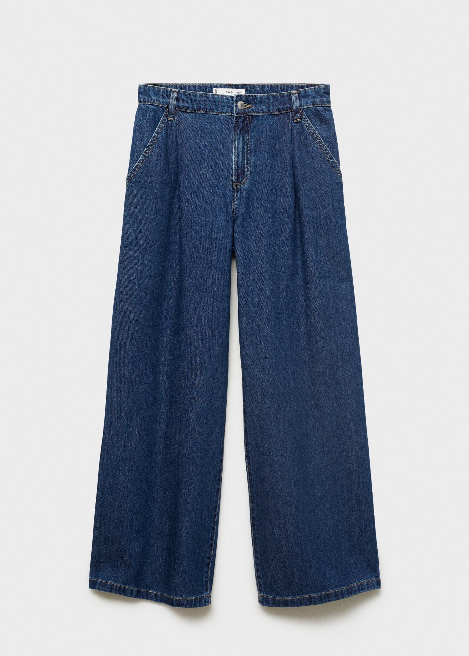 Wide-leg pleated jeans - Article without model