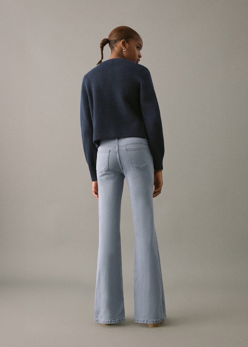 Flared jeans with opening