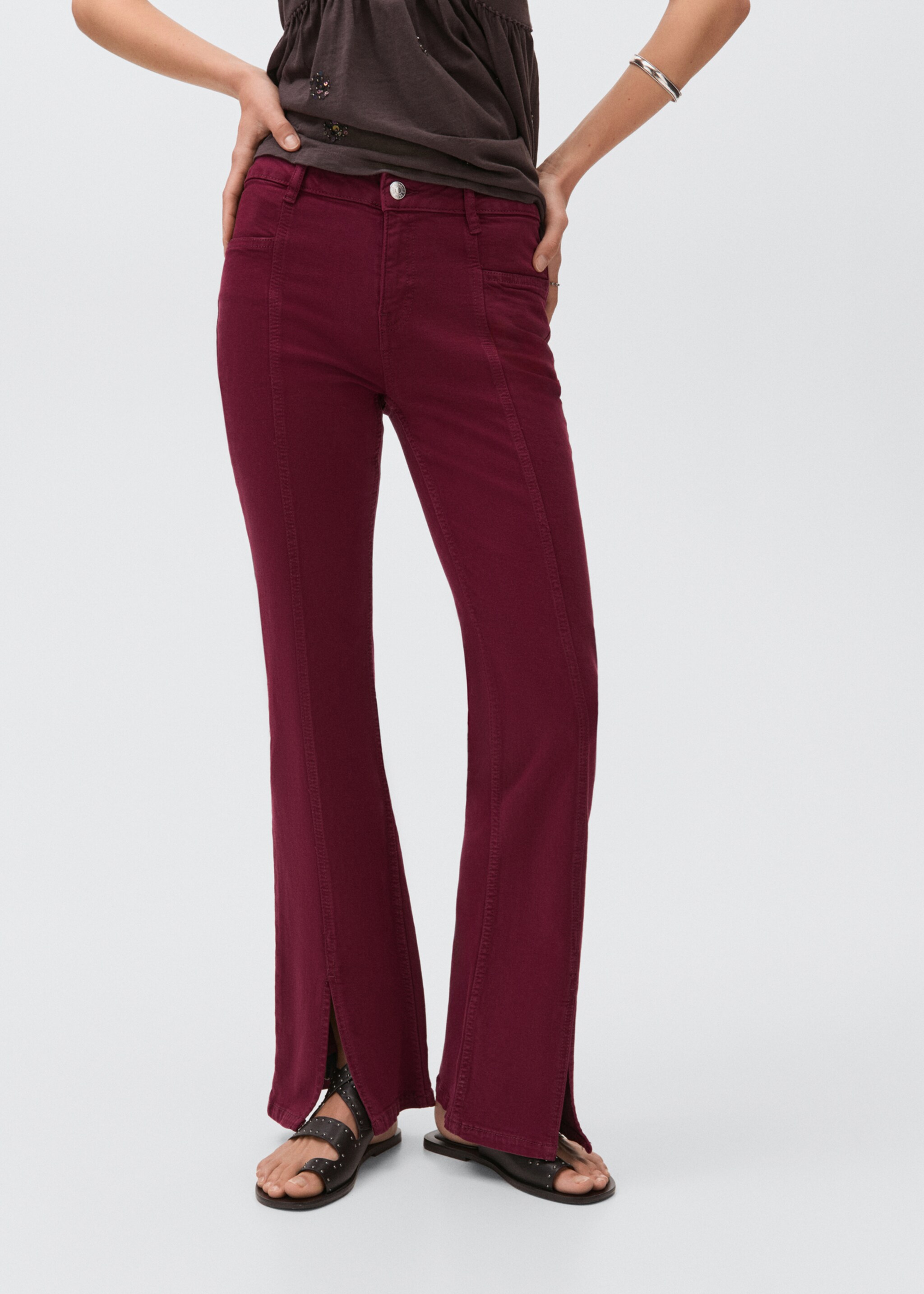 Flared jeans with opening - Medium plane