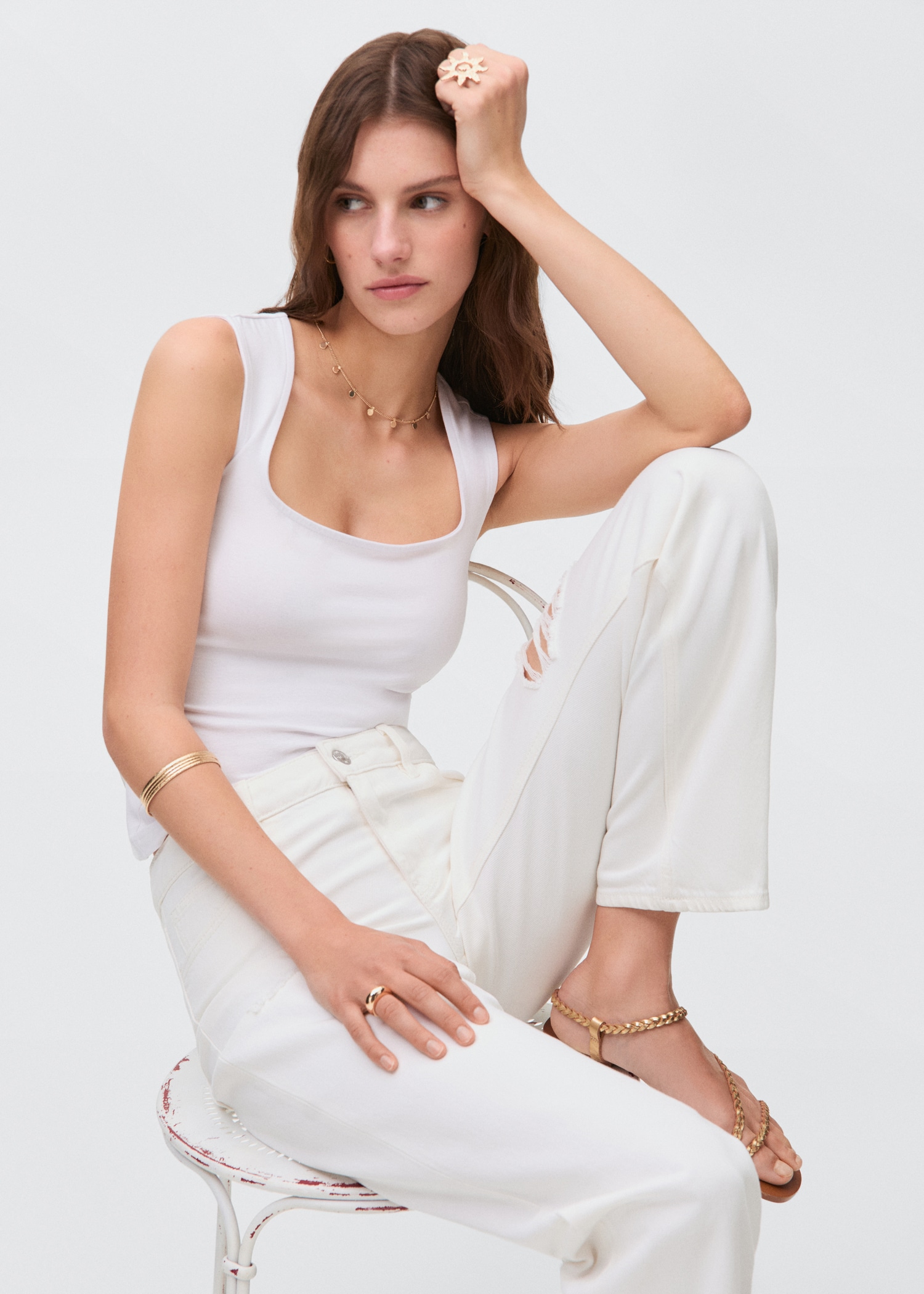 Jean straight-fit déchirures - Détail de l'article 2