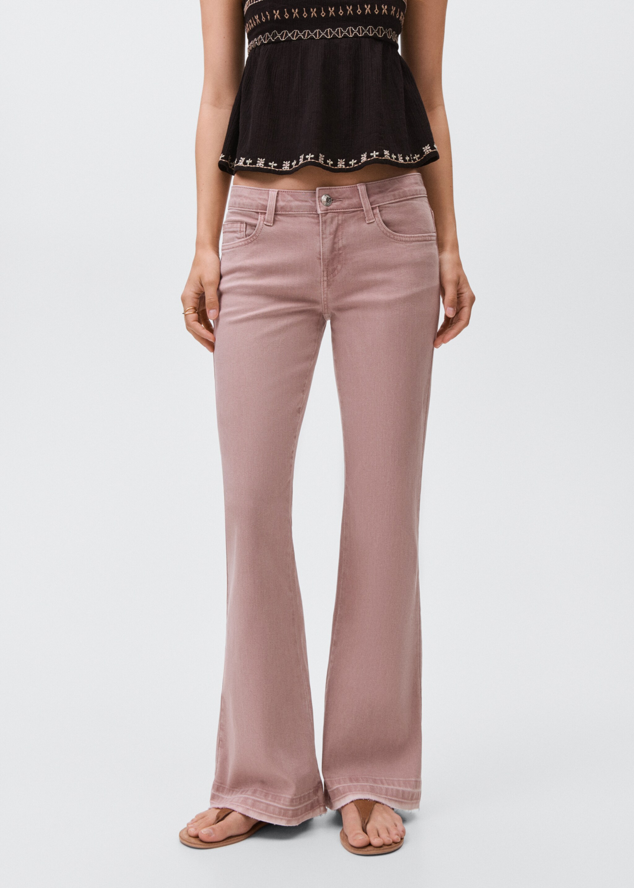 Decorative seam flared jeans - Medium plane