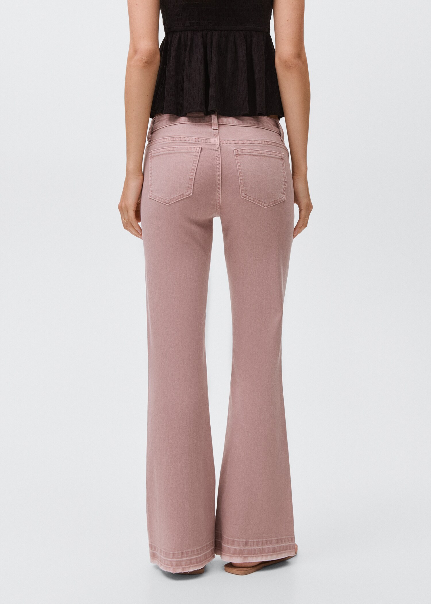 Decorative seam flared jeans - Reverse of the article