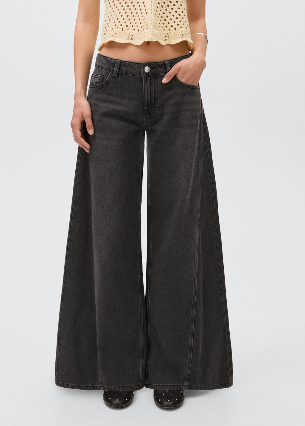 デニム・ジーパン IONSEOUL Dining Black Pintuck Wide Denim Menswear | Wide Denim Jeans, Black