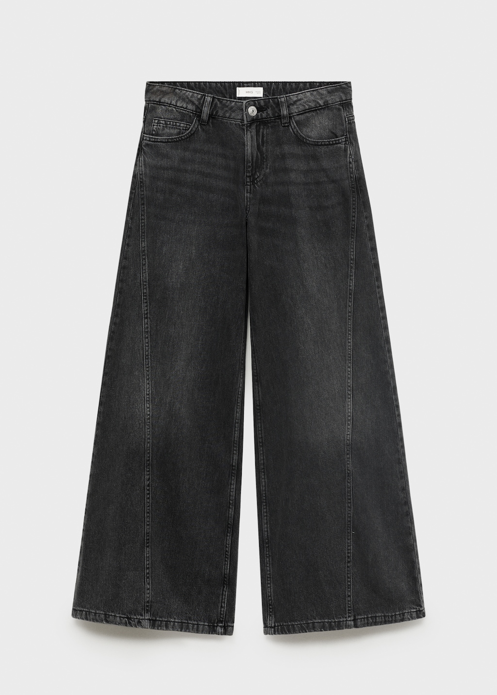 Wide leg jeans with seam detail