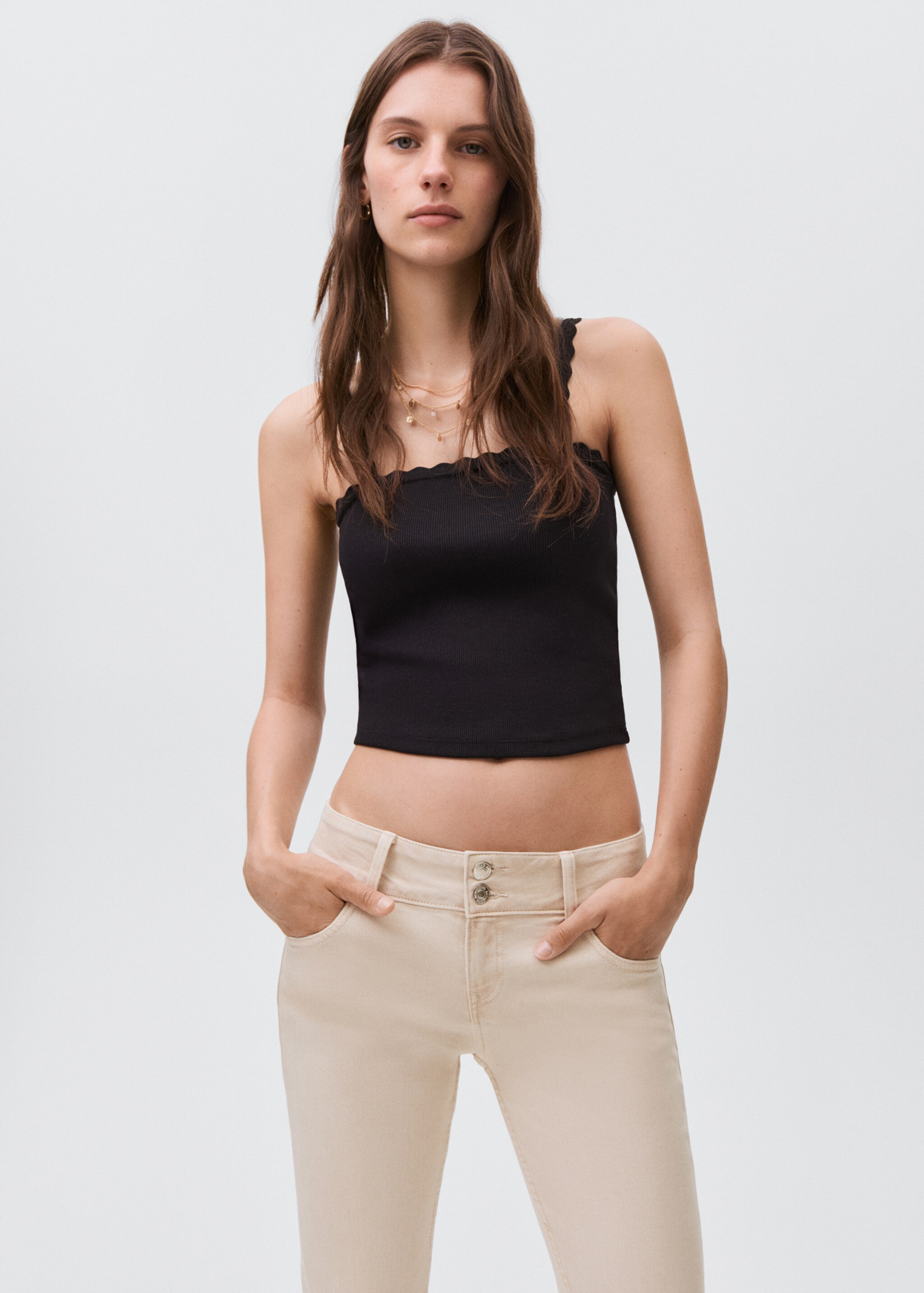 Low-waist flared jeans - Details of the article 6