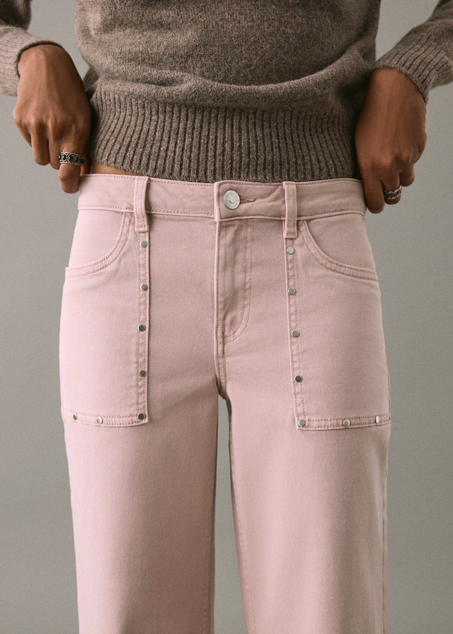 Studded culotte jeans - Details of the article 1