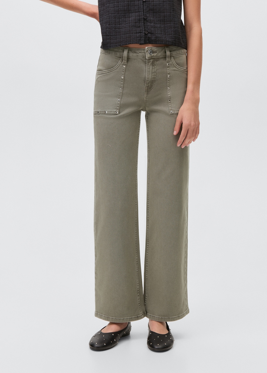 Studded culotte jeans