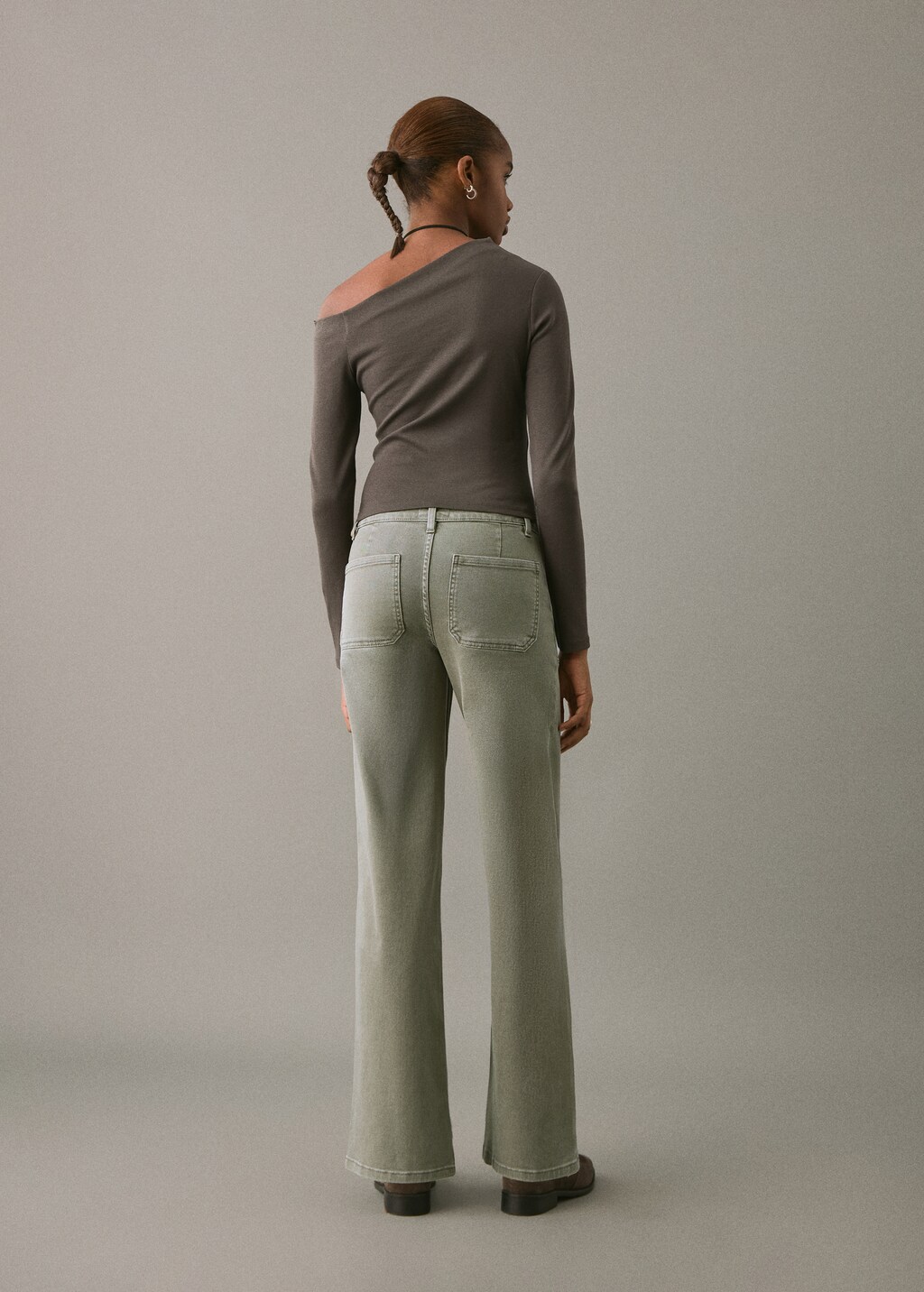 Studded culotte jeans