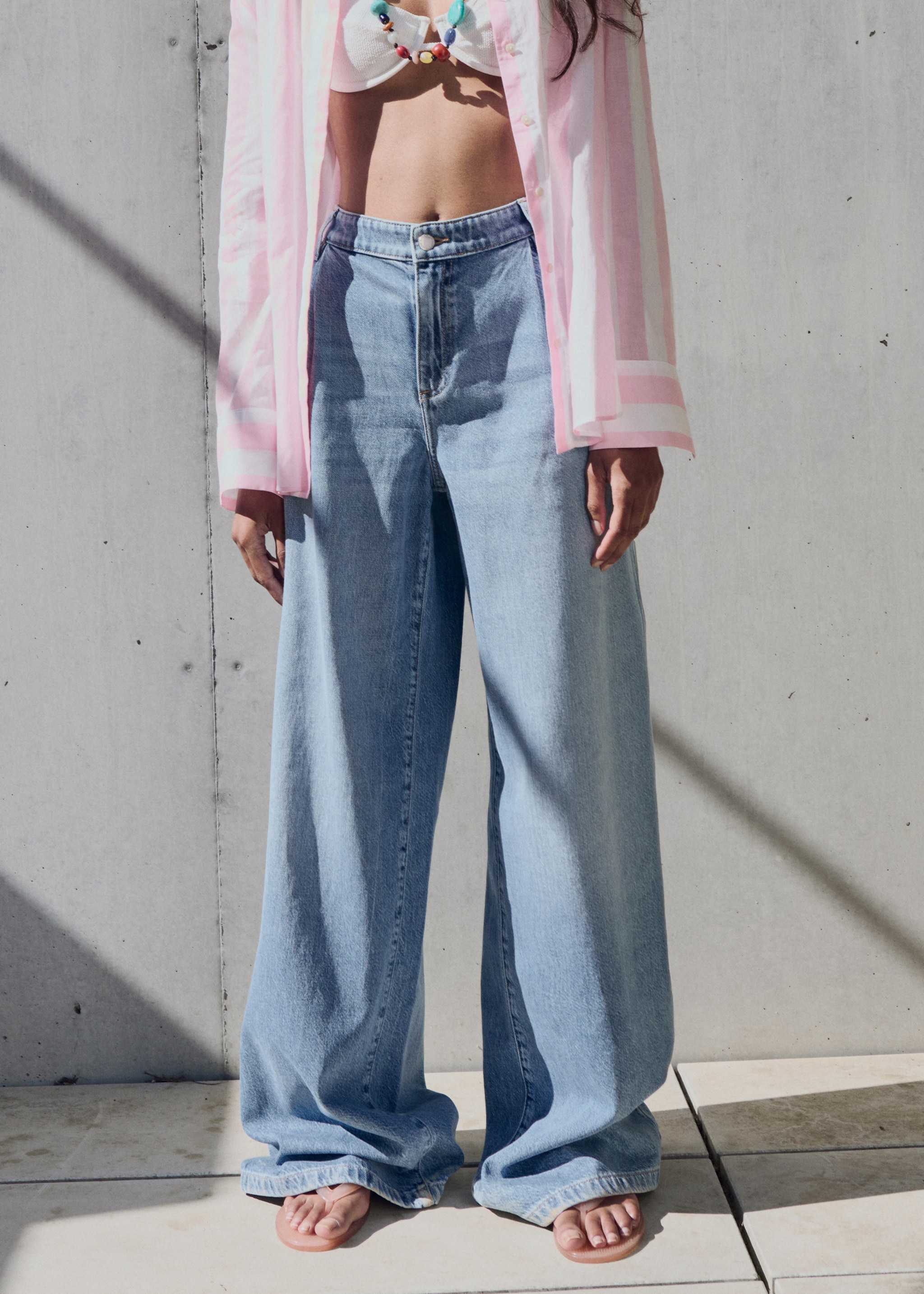Wideleg pensli jean pantolon - Orta plan