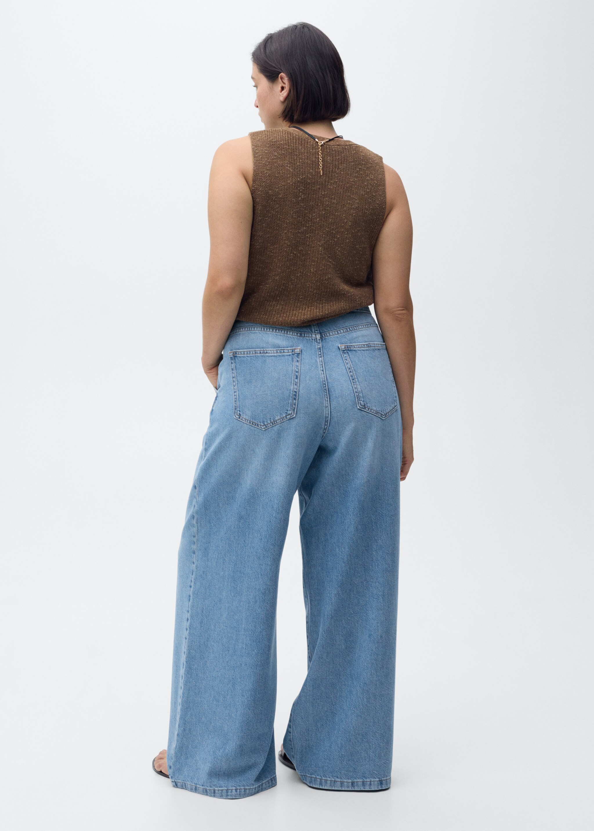 Wideleg pensli jean pantolon - Ürün detayı 4