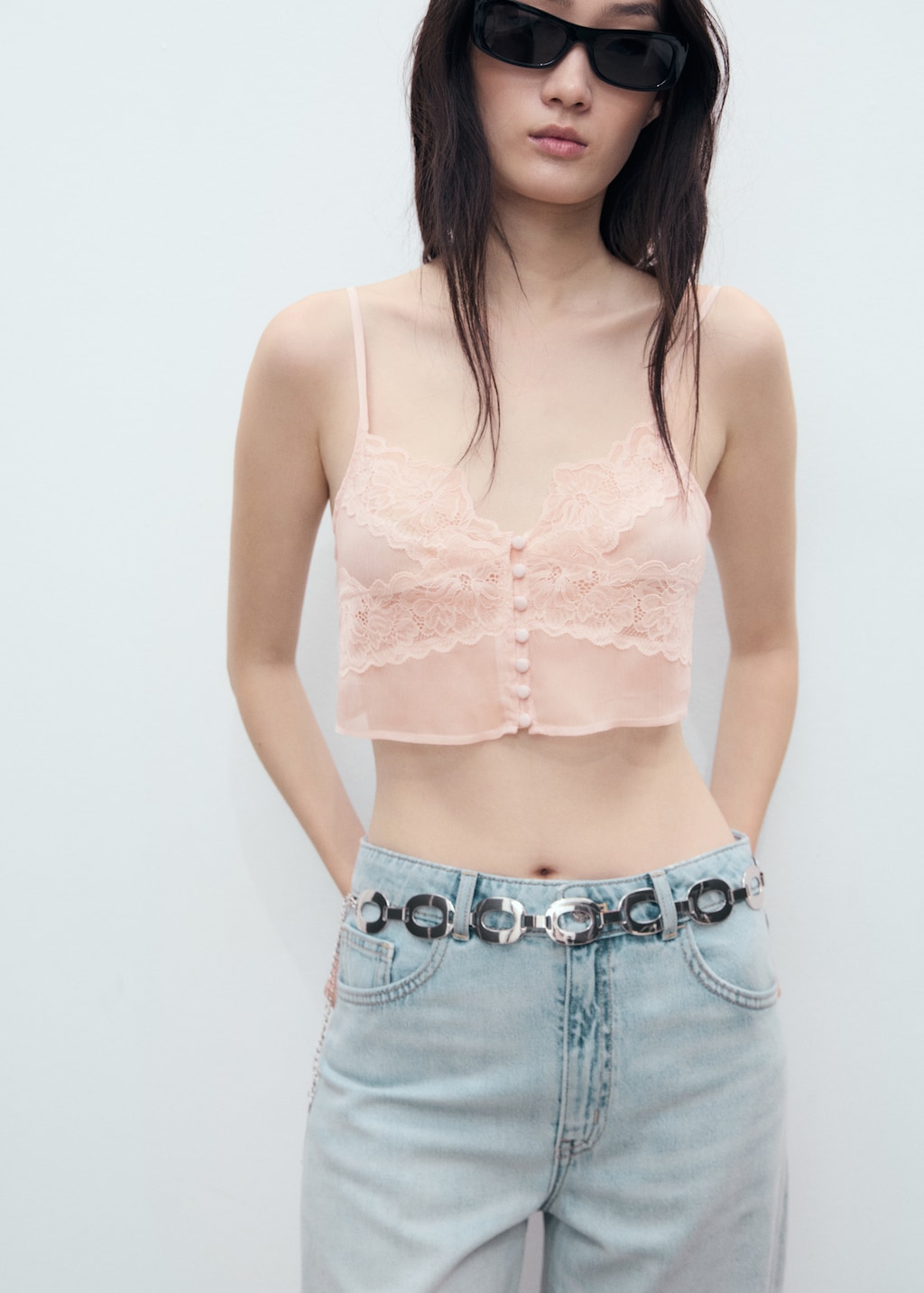 Mid-rise barrel jeans