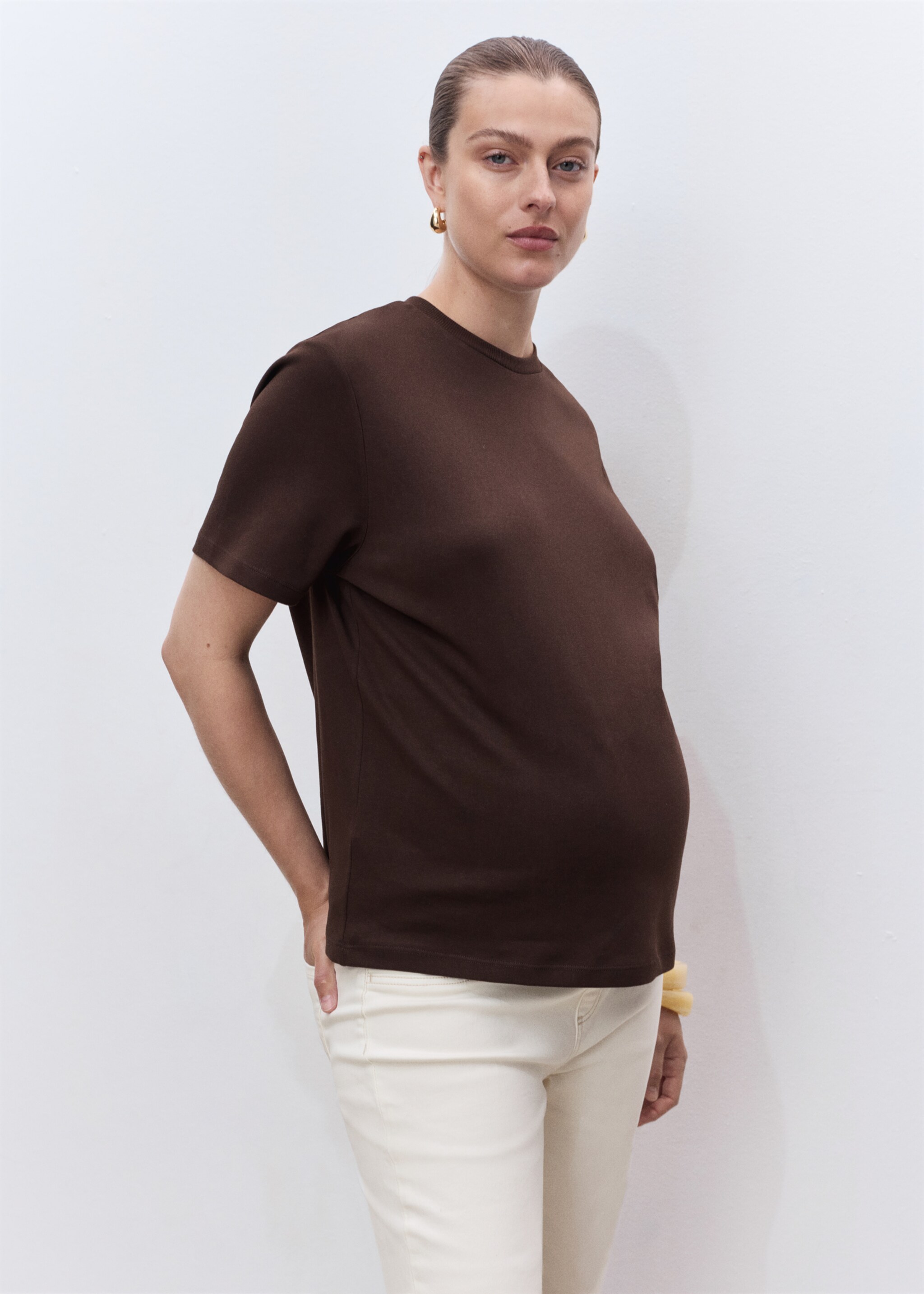 Maternity flared cropped jeans - Details of the article 1
