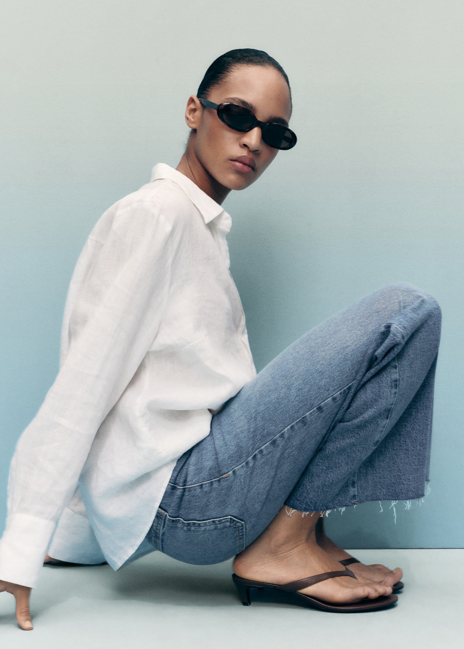 Jean style jupe-culotte Catherin taille haute - Détail de l'article 1