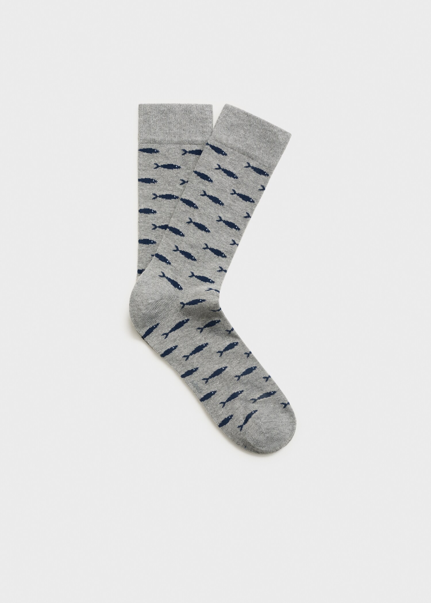 Fish-print cotton socks - Article without model