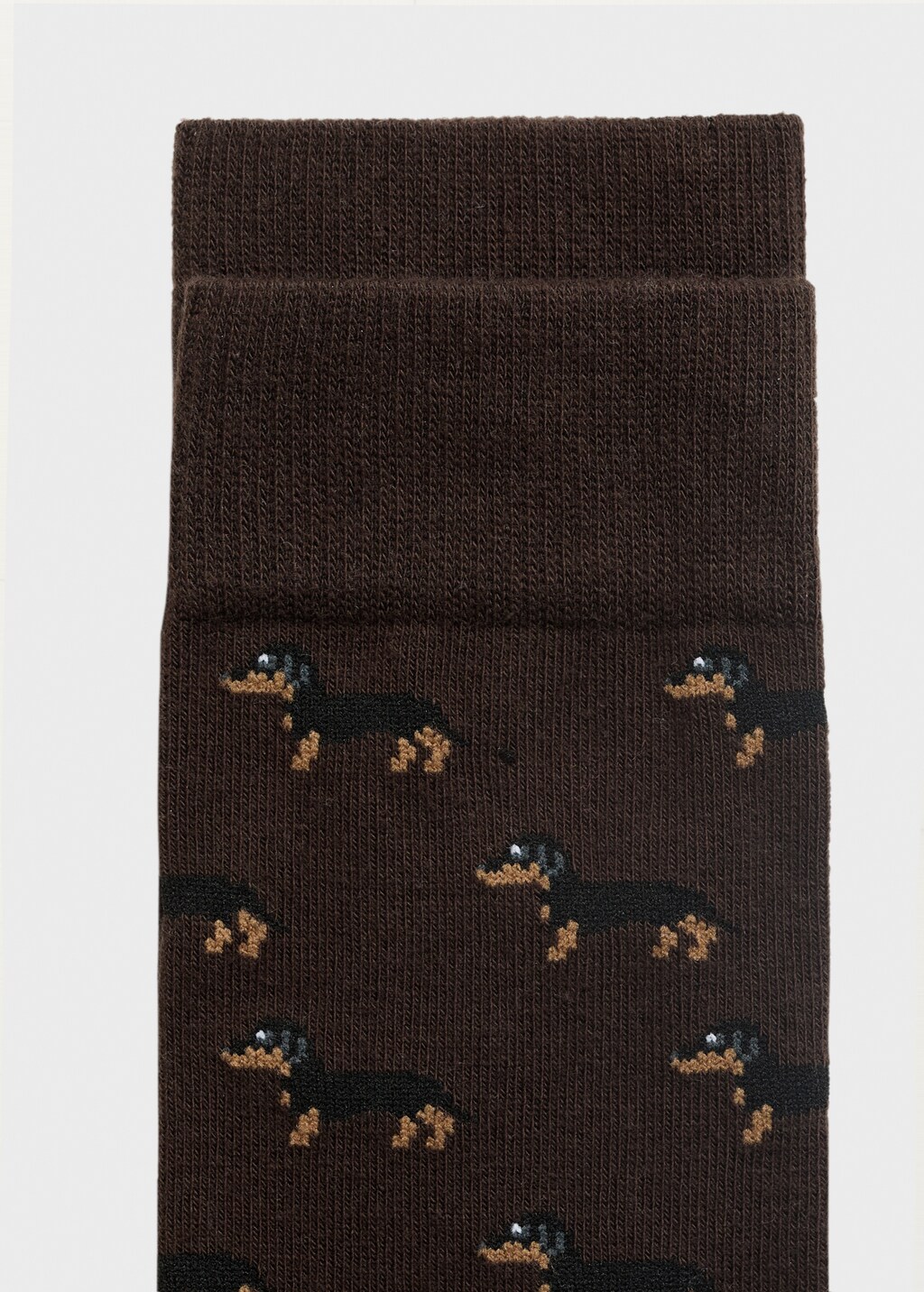 Dog-print cotton socks