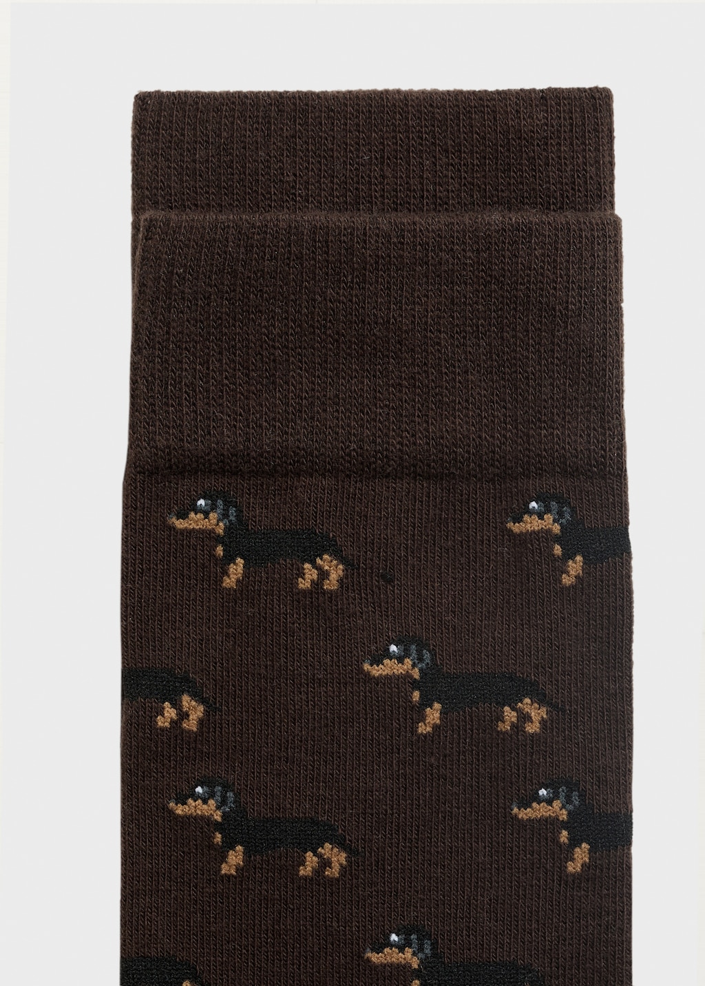 Dog-print cotton socks