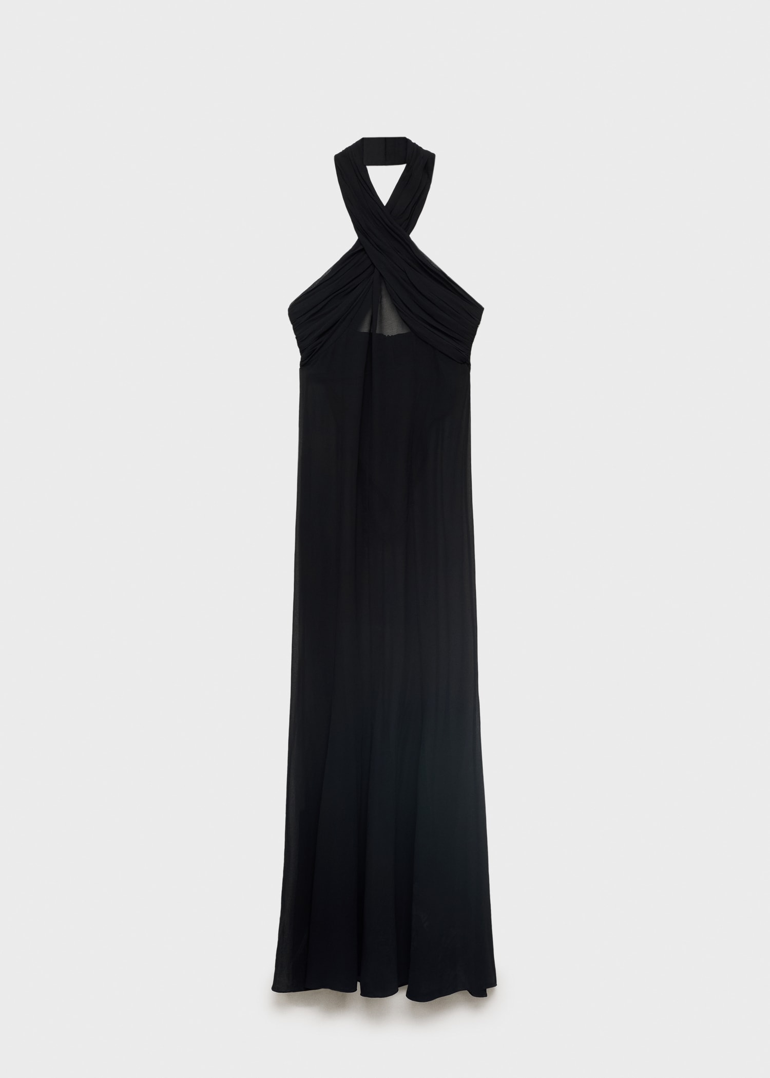 Vestido largo semitransparente cuello cruzado - Artículo sin modelo