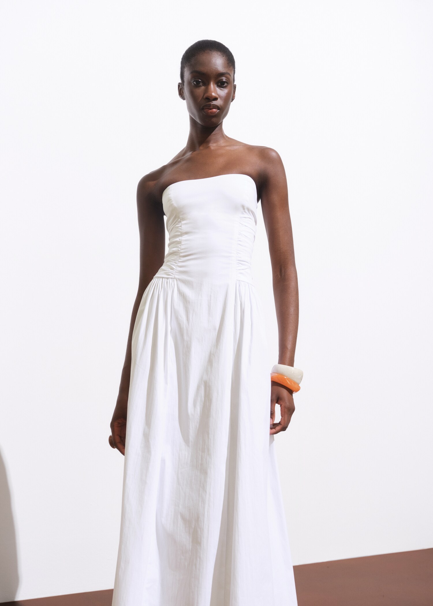 Strapless midi-dress - Medium plane