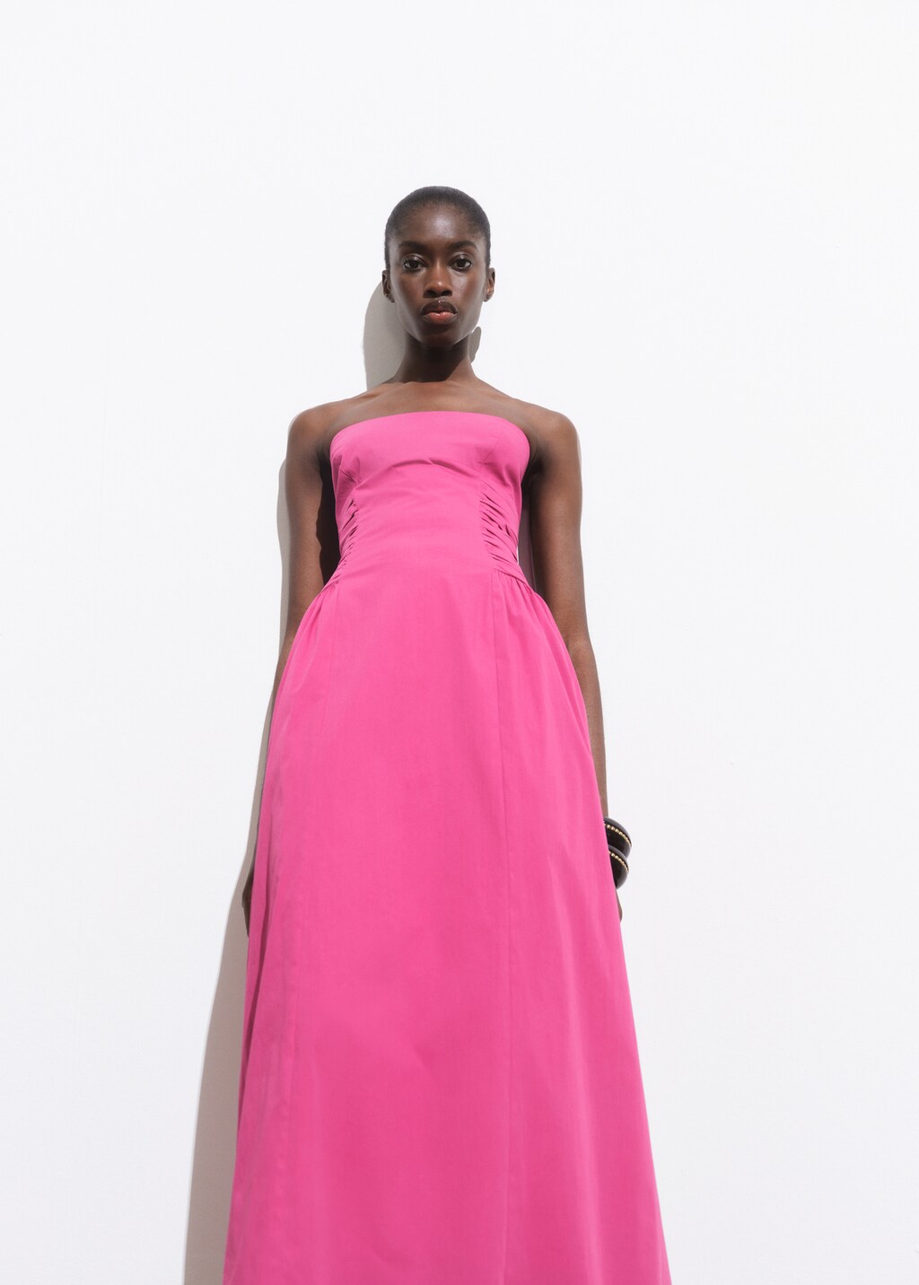 Strapless midi-dress
