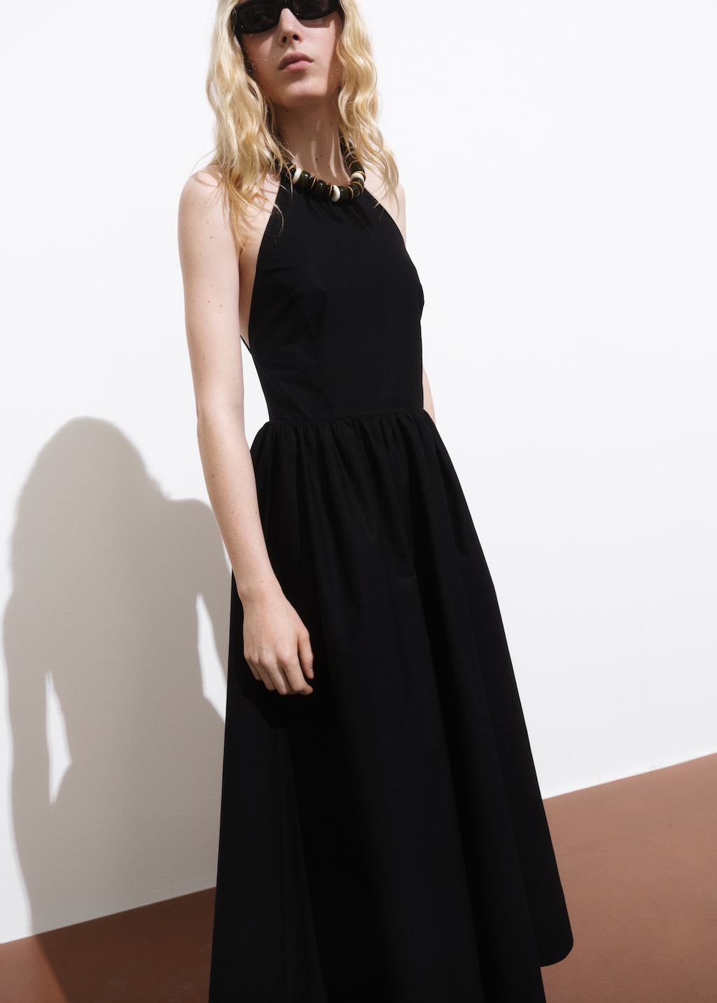 Halter dress with crossed back
