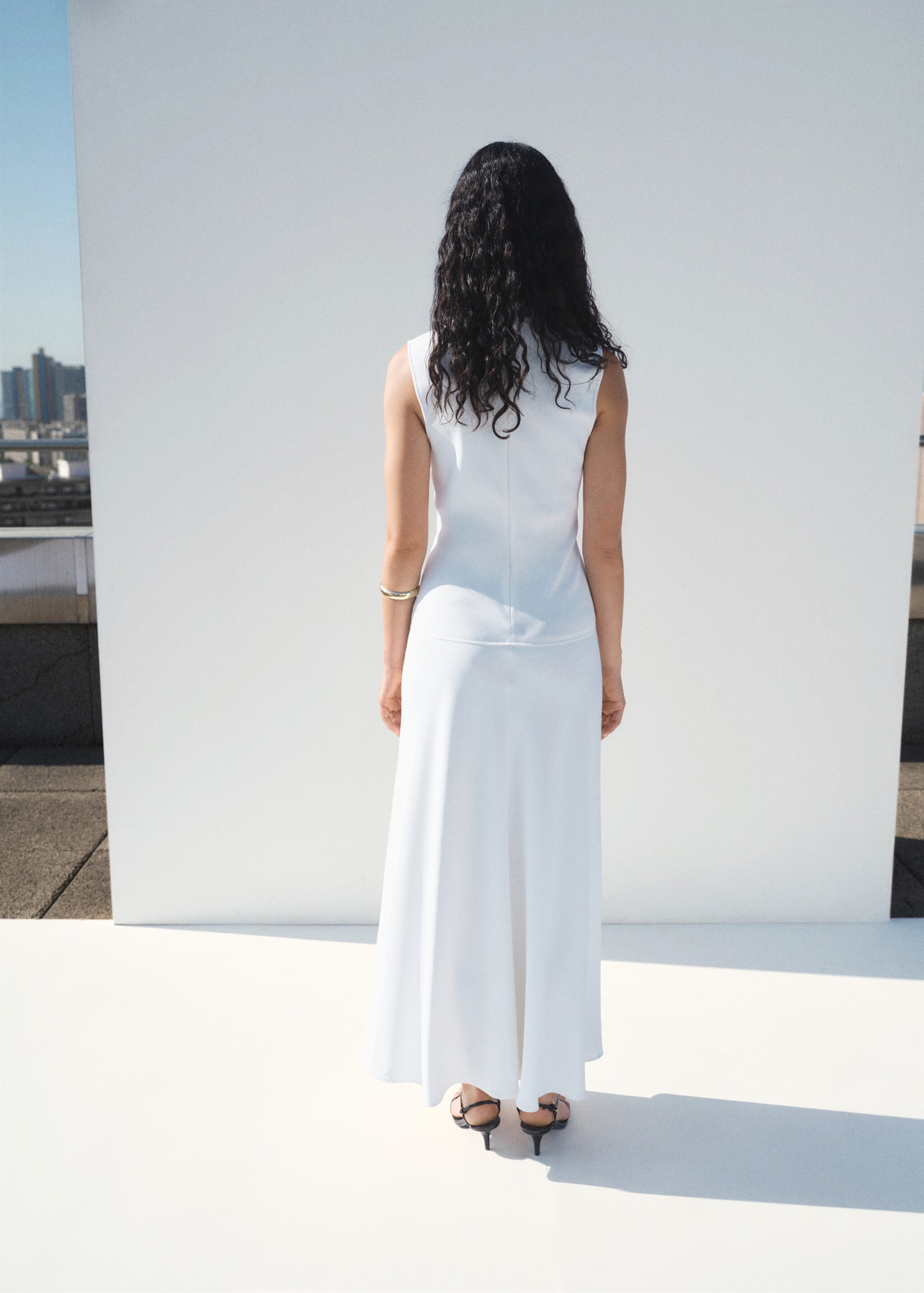Combined long dress - Reverse of the article, White. Ref: 17001285-00.