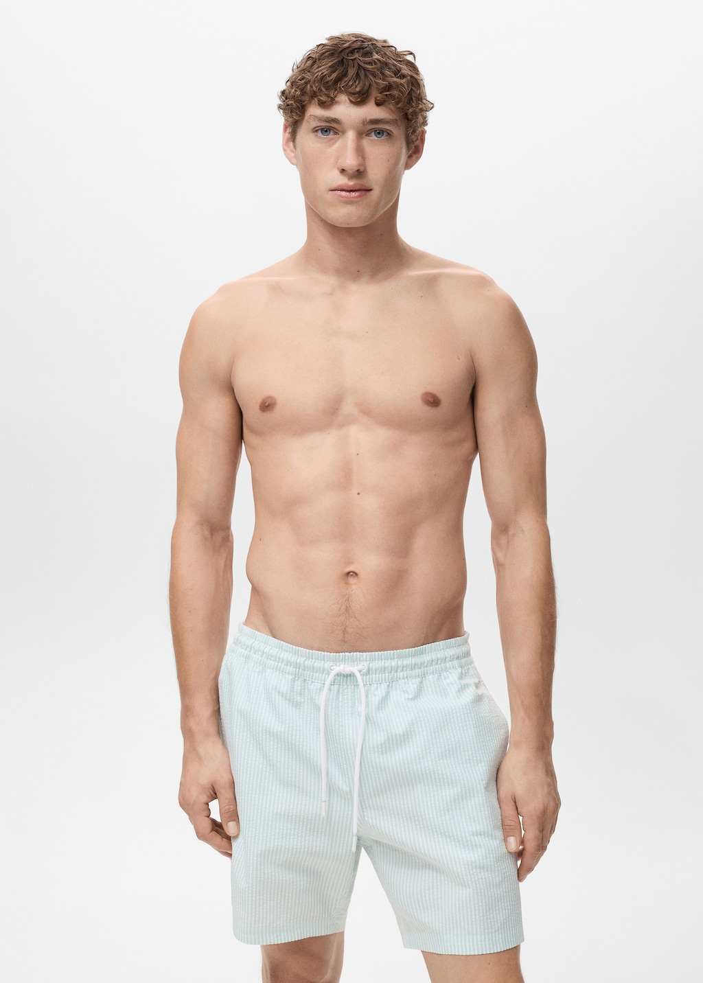 Seersucker swimming trunks