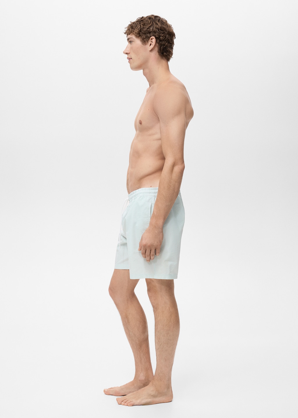 Seersucker swimming trunks