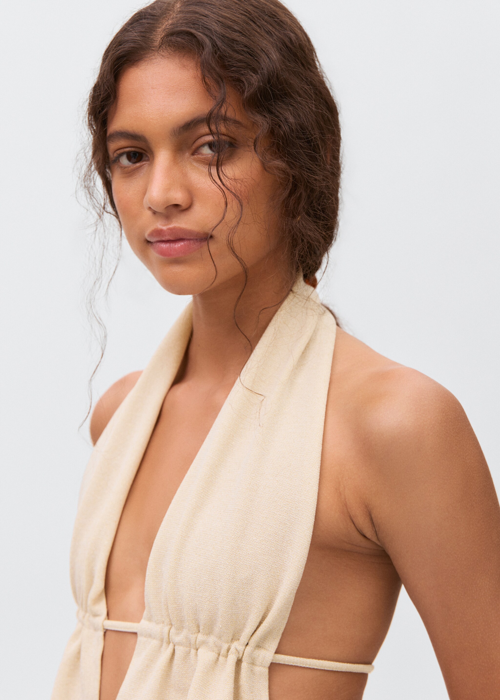 Lurex-knit halter top - Details of the article 1