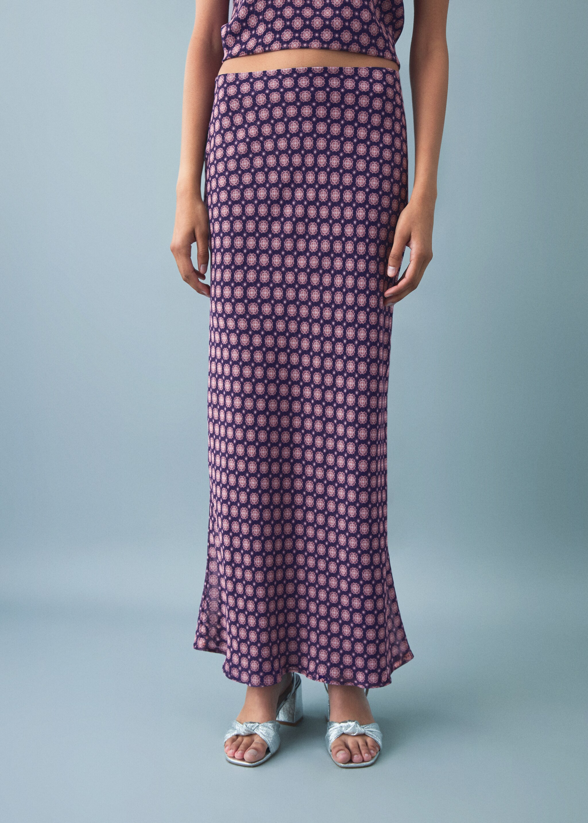 Flowy printed skirt - Reverse of the article