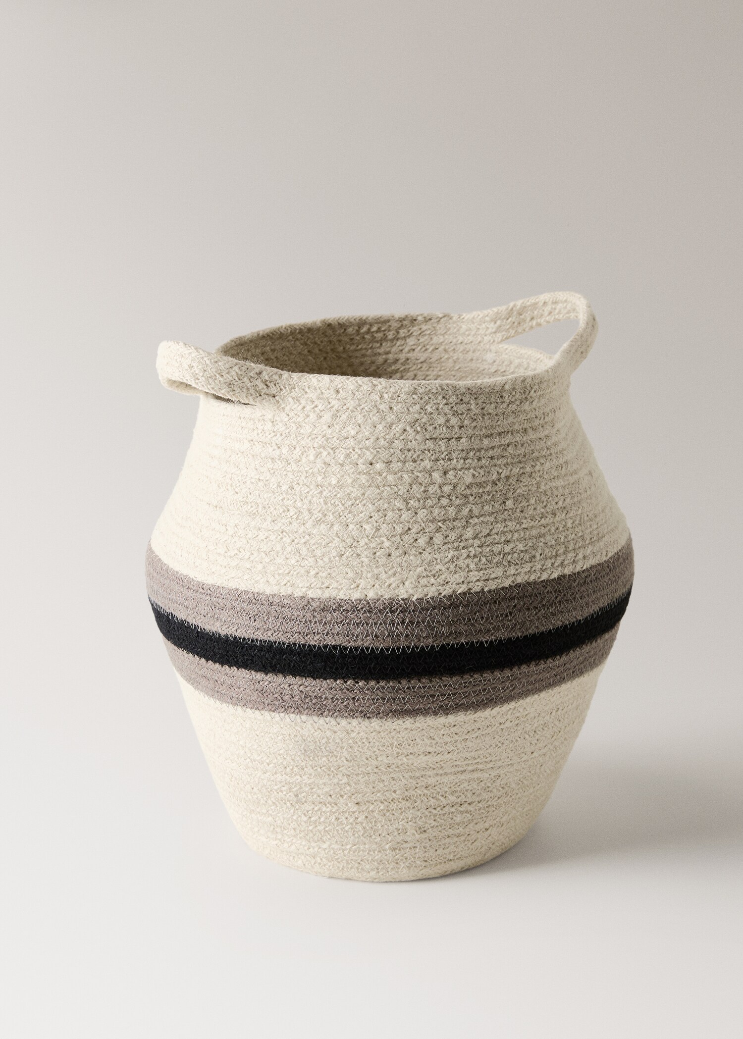 Medium striped jute basket - Λεπτομέρεια του προϊόντος 1
