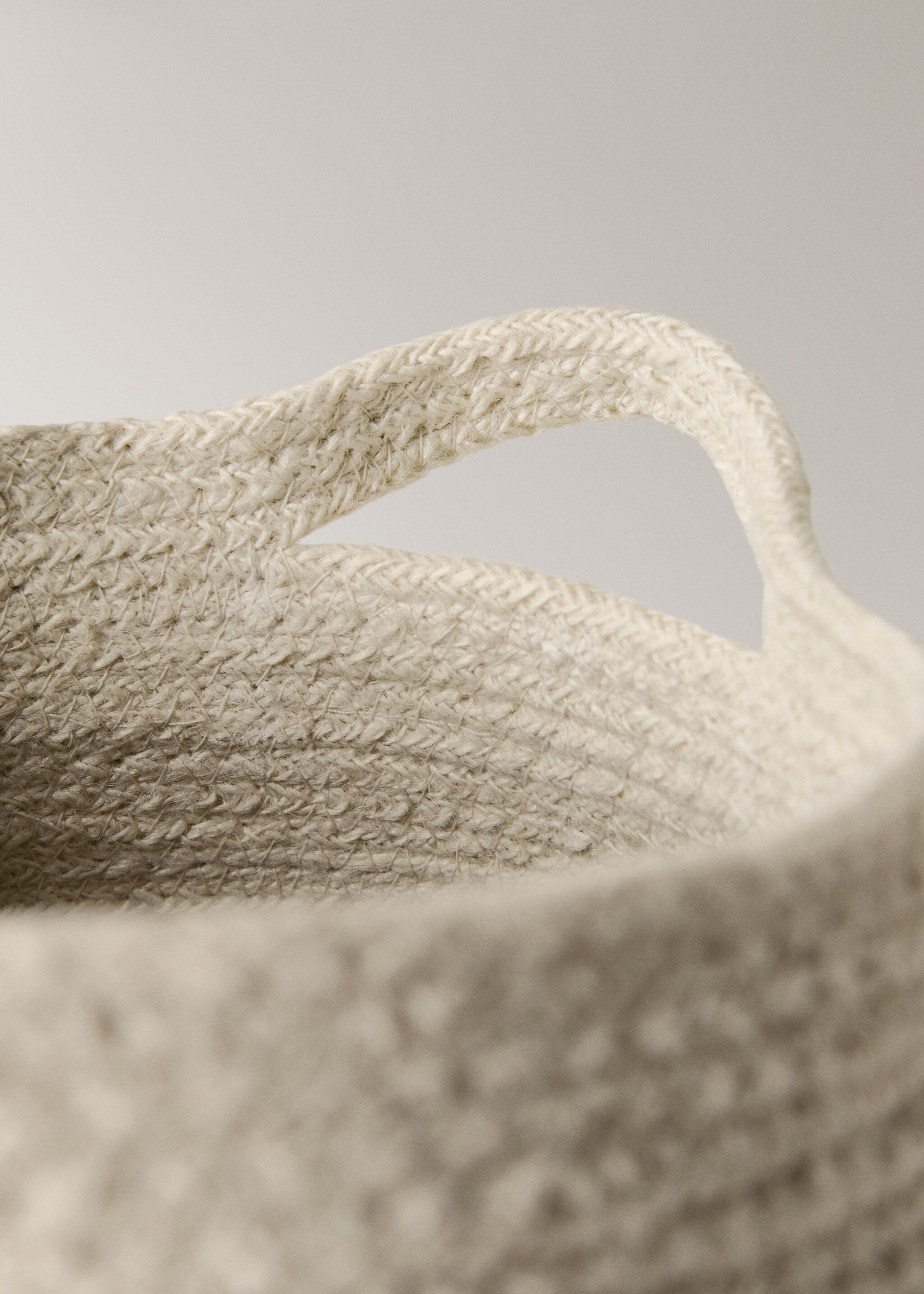 Medium striped jute basket - Λεπτομέρεια του προϊόντος 2, Λευκό. Ref: 17001535-00.
