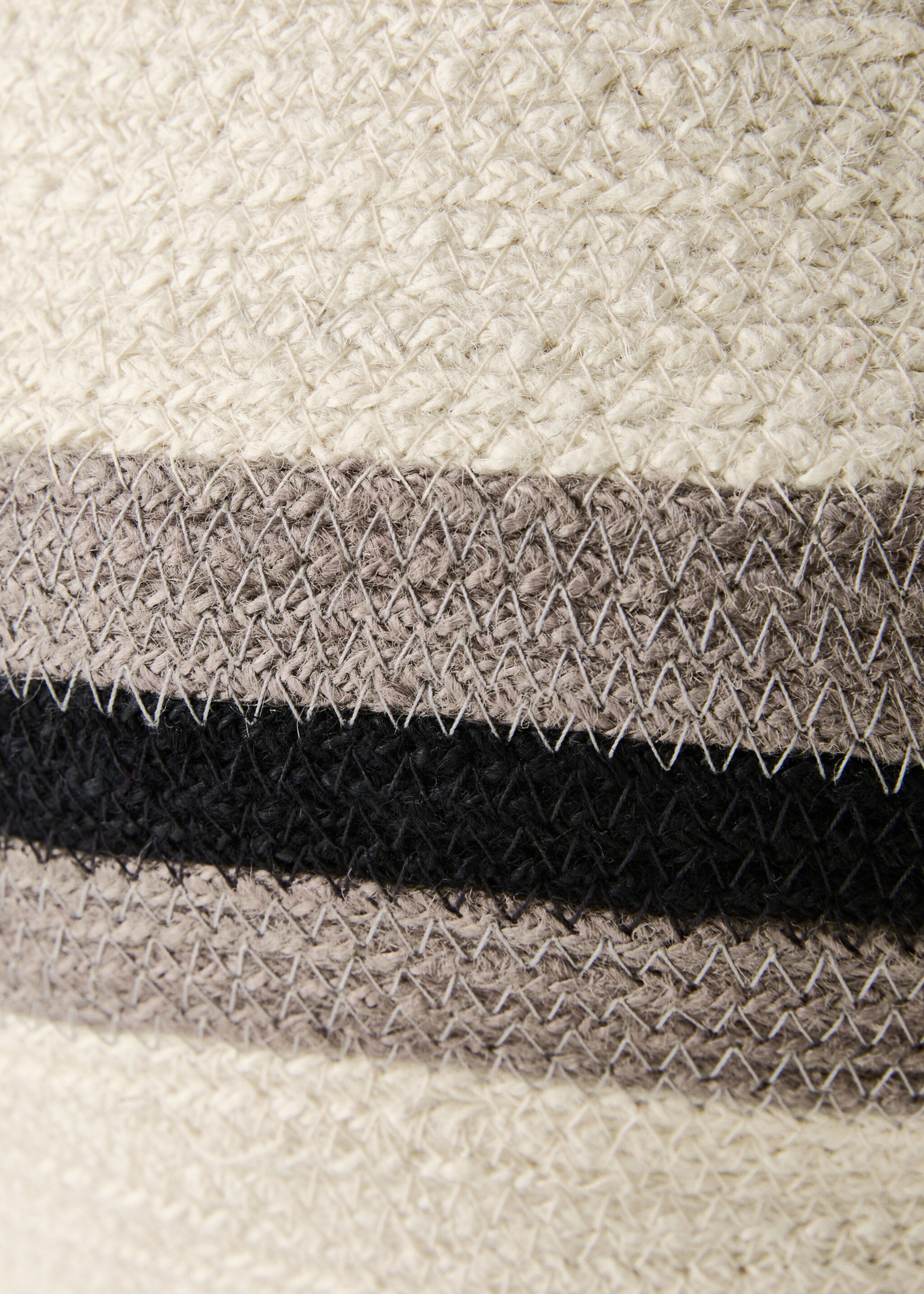 Medium striped jute basket - Λεπτομέρεια του προϊόντος 3, Λευκό. Ref: 17001535-00.