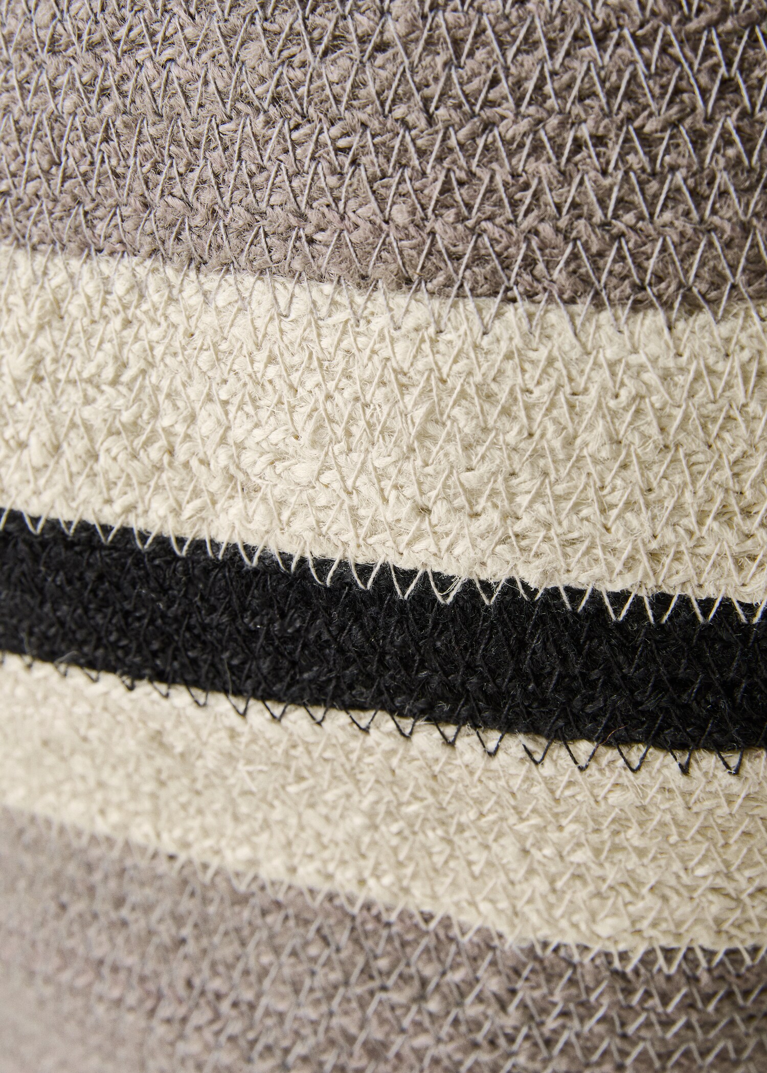 Large striped jute basket - Λεπτομέρεια του προϊόντος 3