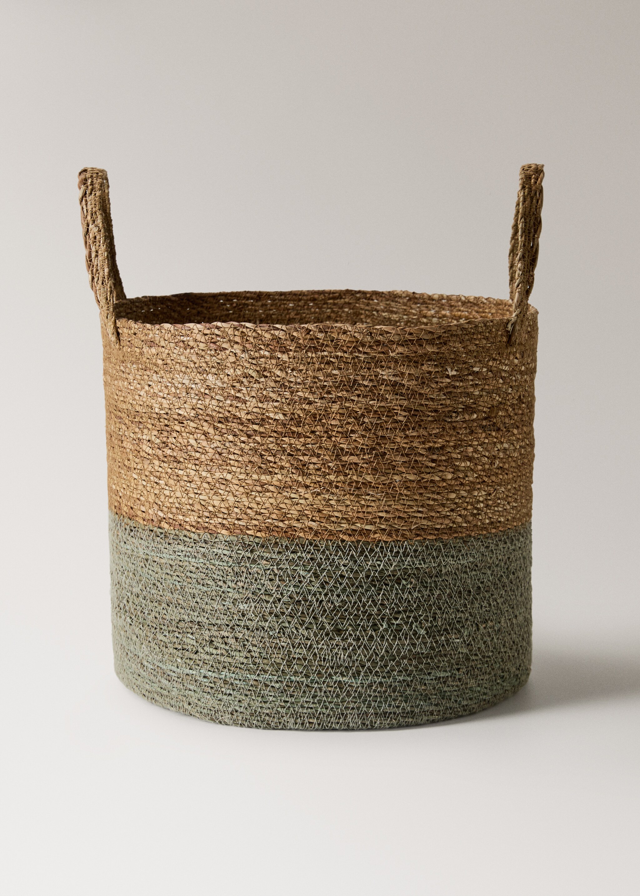 Bicolor seagrass basket - Article without model, Blue. Ref: 17001540-00.