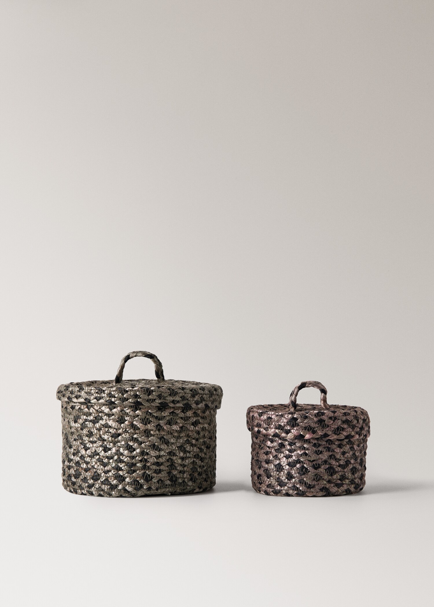 Medium melange jute basket with lid - Details of the article 4