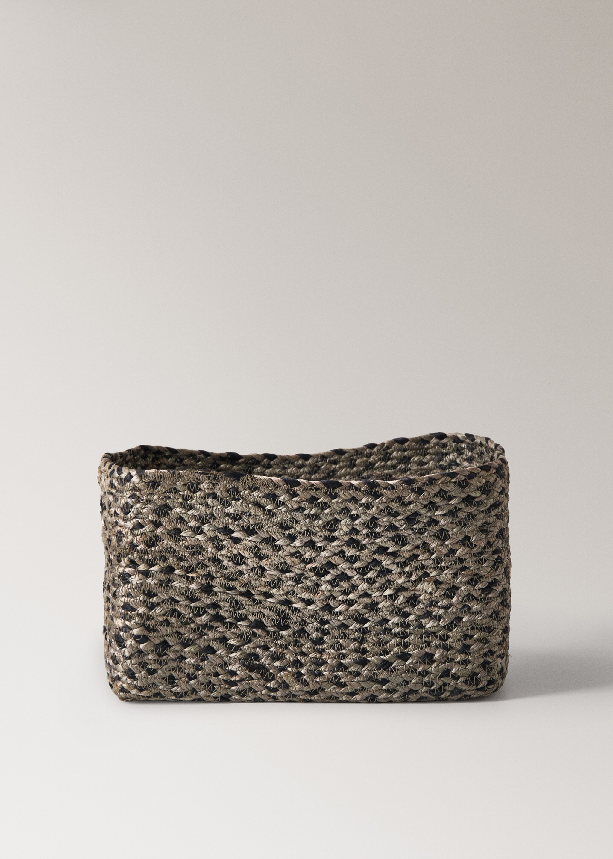Large melange jute basket - Article without model, Grey. Ref: 17001543-00.