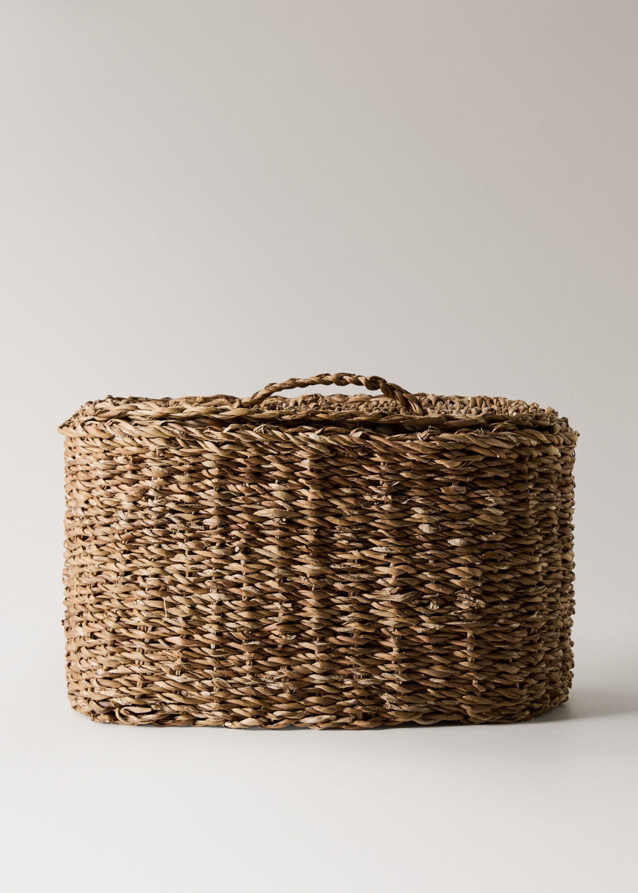Panier moyen ovale en seagrass - Article sans modèle, Marron. Ref: 17001549-00.