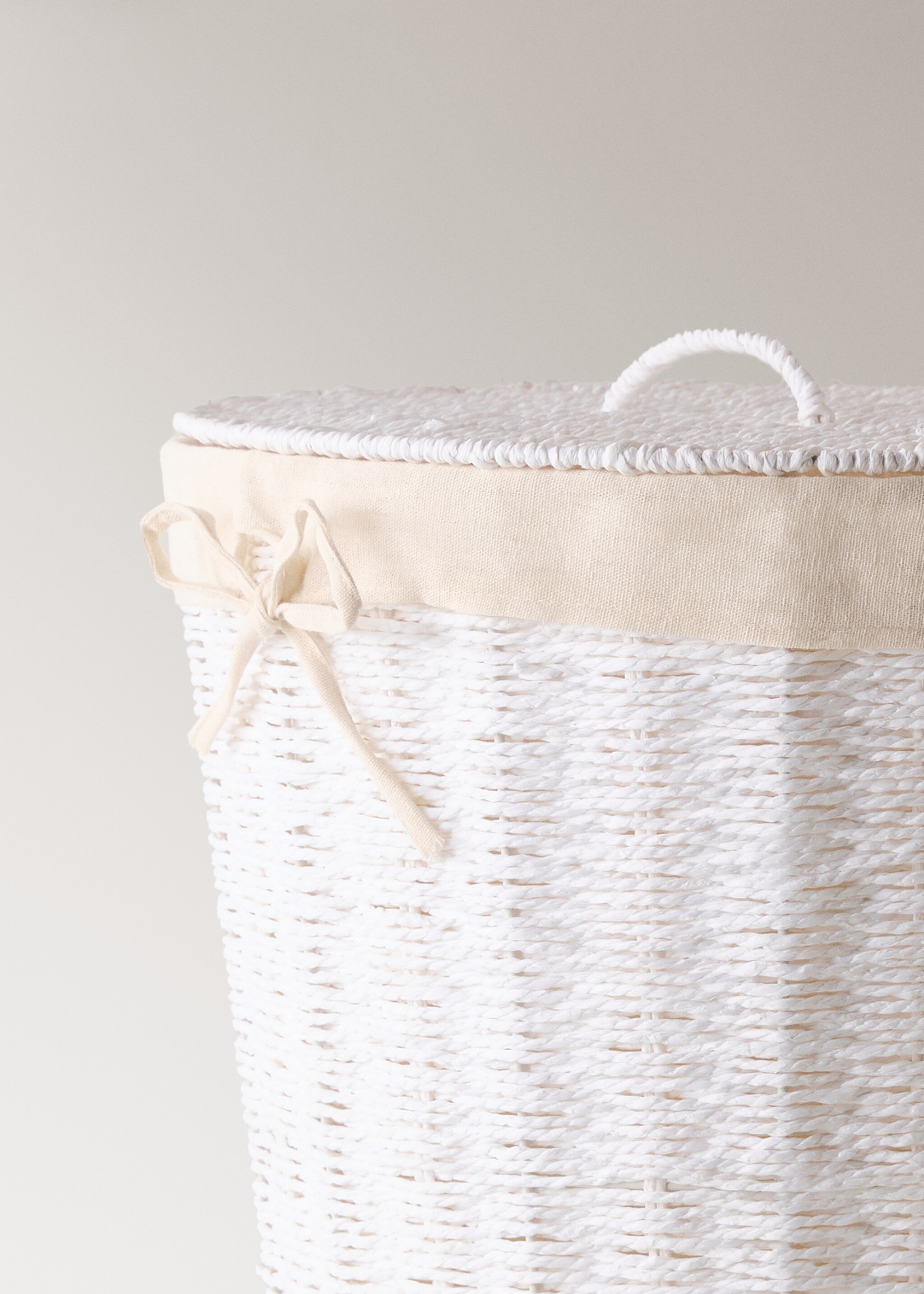 Large round paper clothes basket - Details of the article 1, White. Ref: 17001557-00.