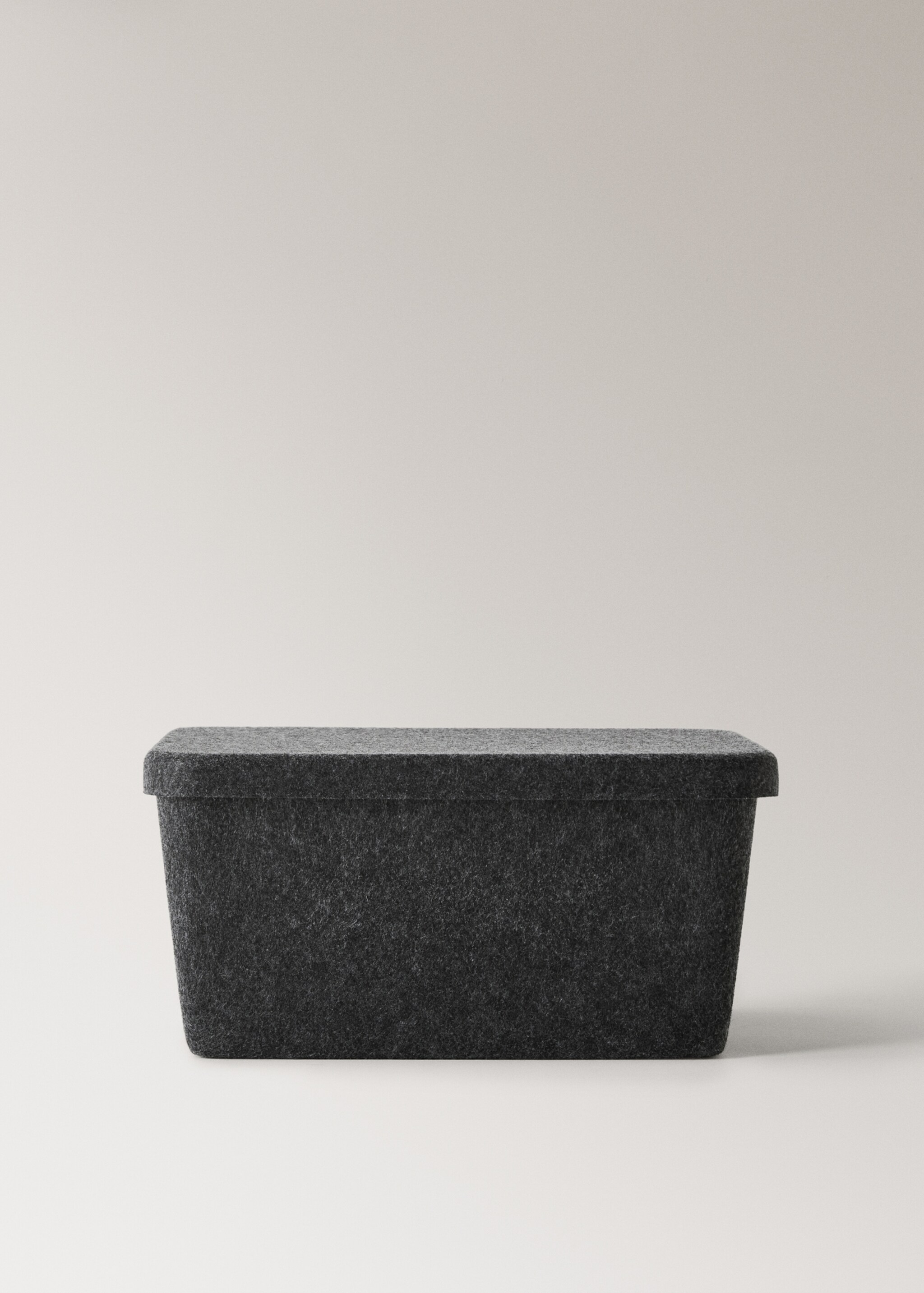 Rectangular felt box with lid - Article without model, Grey. Ref: 17001559-00.