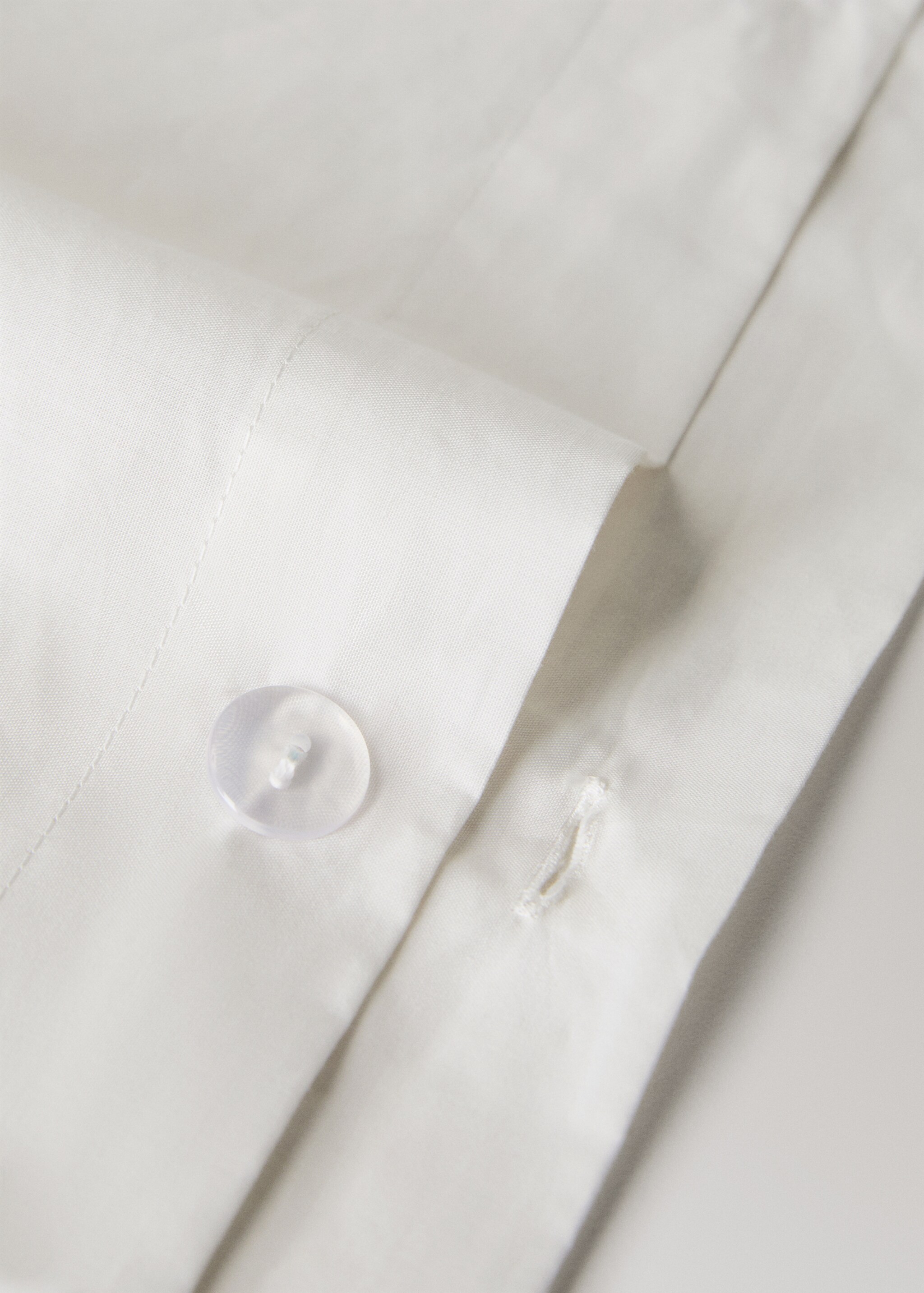 Percale cotton duvet cover Superking bed - Details of the article 1, Ecru. Ref: 17001566-00.